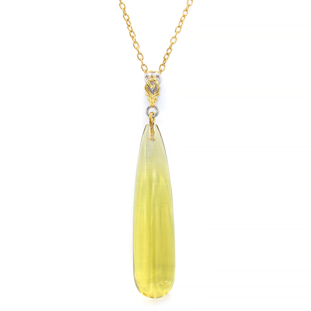 Pendentif Gems en Vogue 24K en argent palladié Ouro Verde Honker 28,11 carats