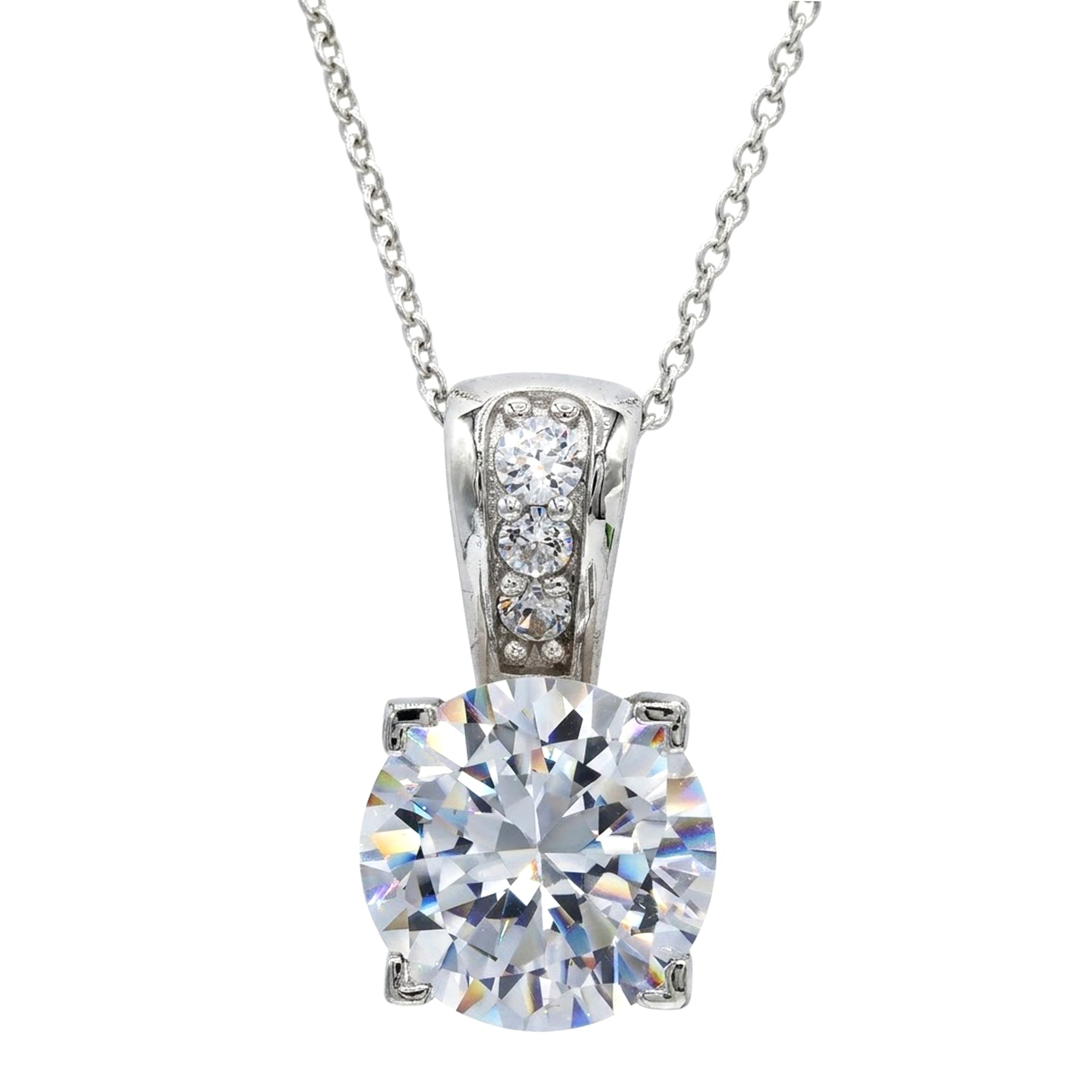 Signity Sterling Silver Cubic Zirconia Solitaire Pendant CHAIN NOT INCLUDED