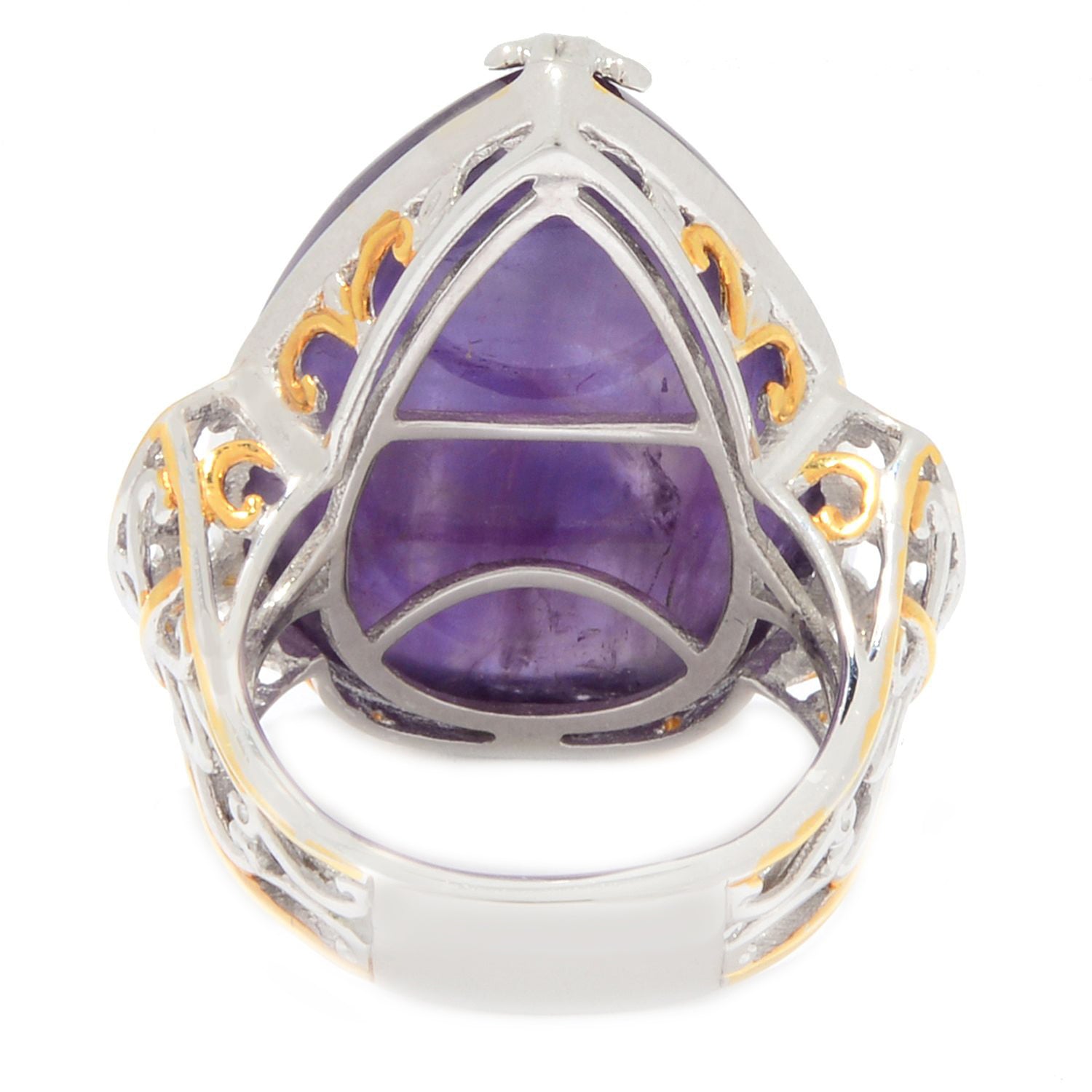Gems en Vogue Pear Shape Amethyst Cabochon Ring