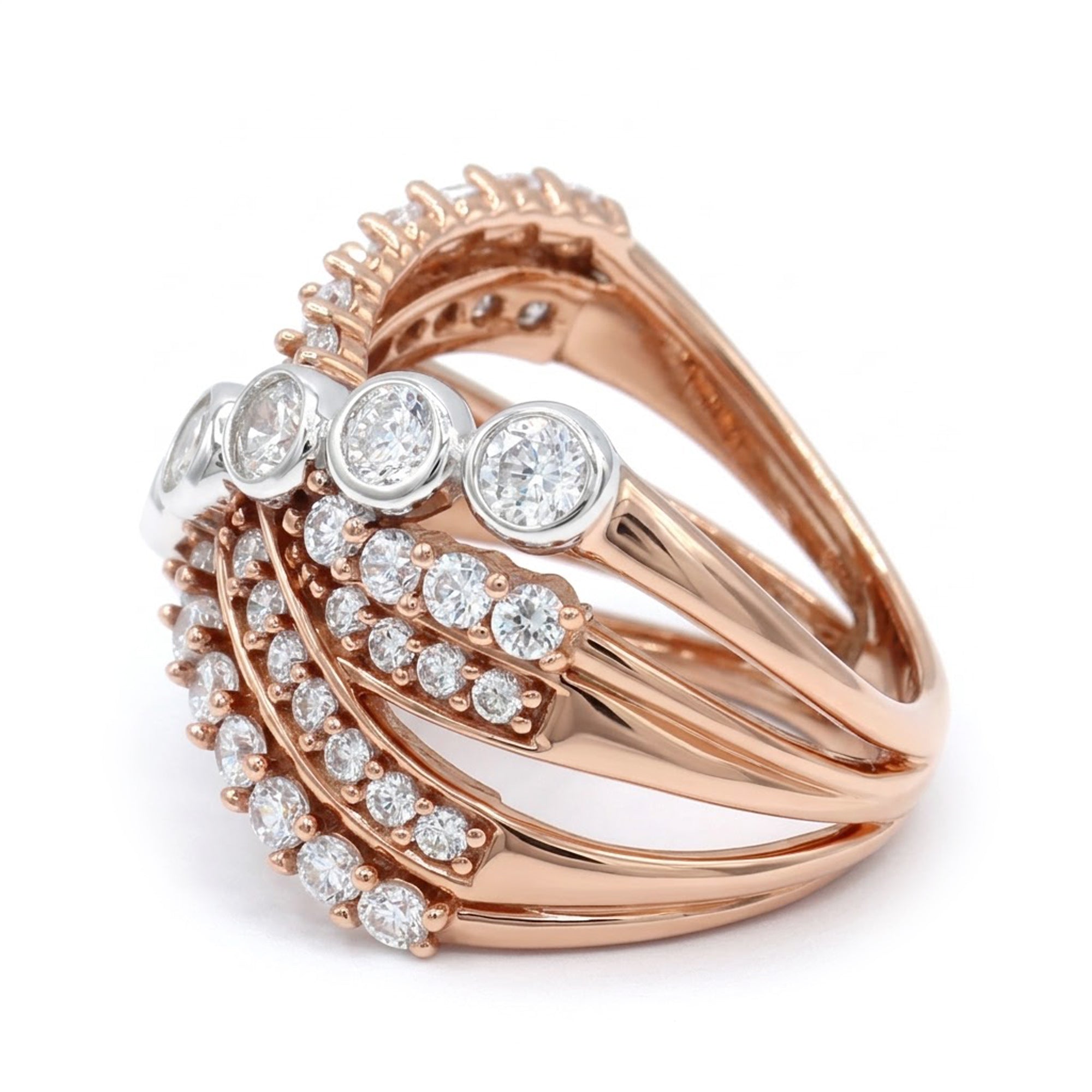 Signity Sterling Silver Cubic Zirconia Highway Ring CANNOT BE RESIZED