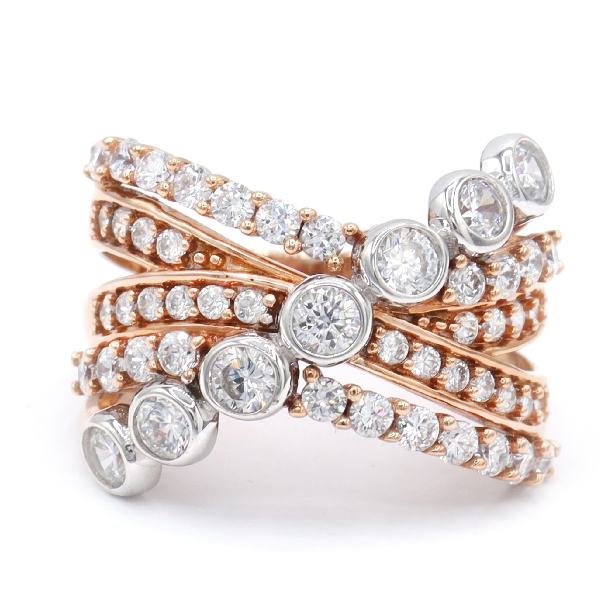 Signity Sterling Silver Cubic Zirconia Highway Ring CANNOT BE RESIZED