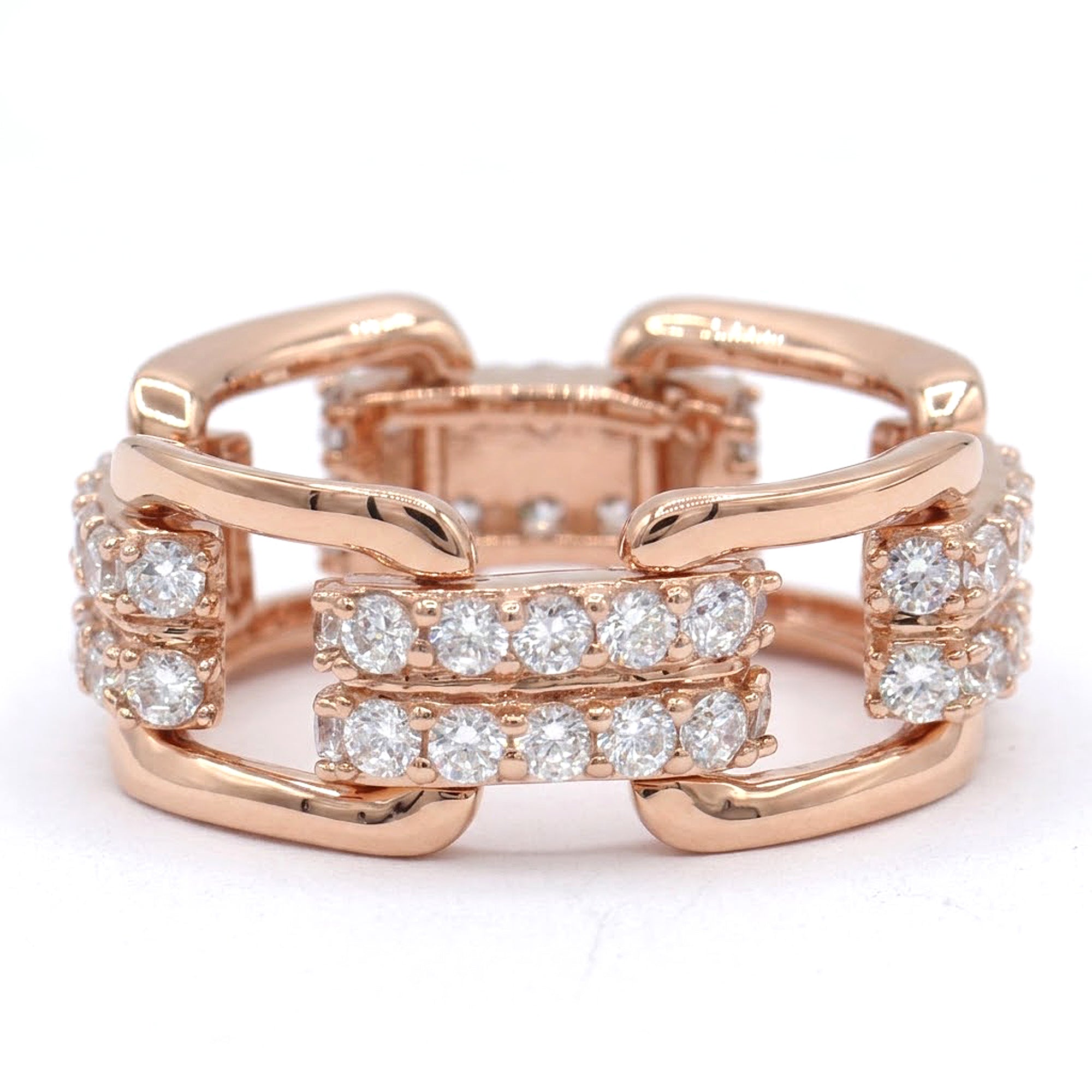 Signity Sterling Silver Cubic Zirconia Movable Link Ring CANNOT BE RESIZED