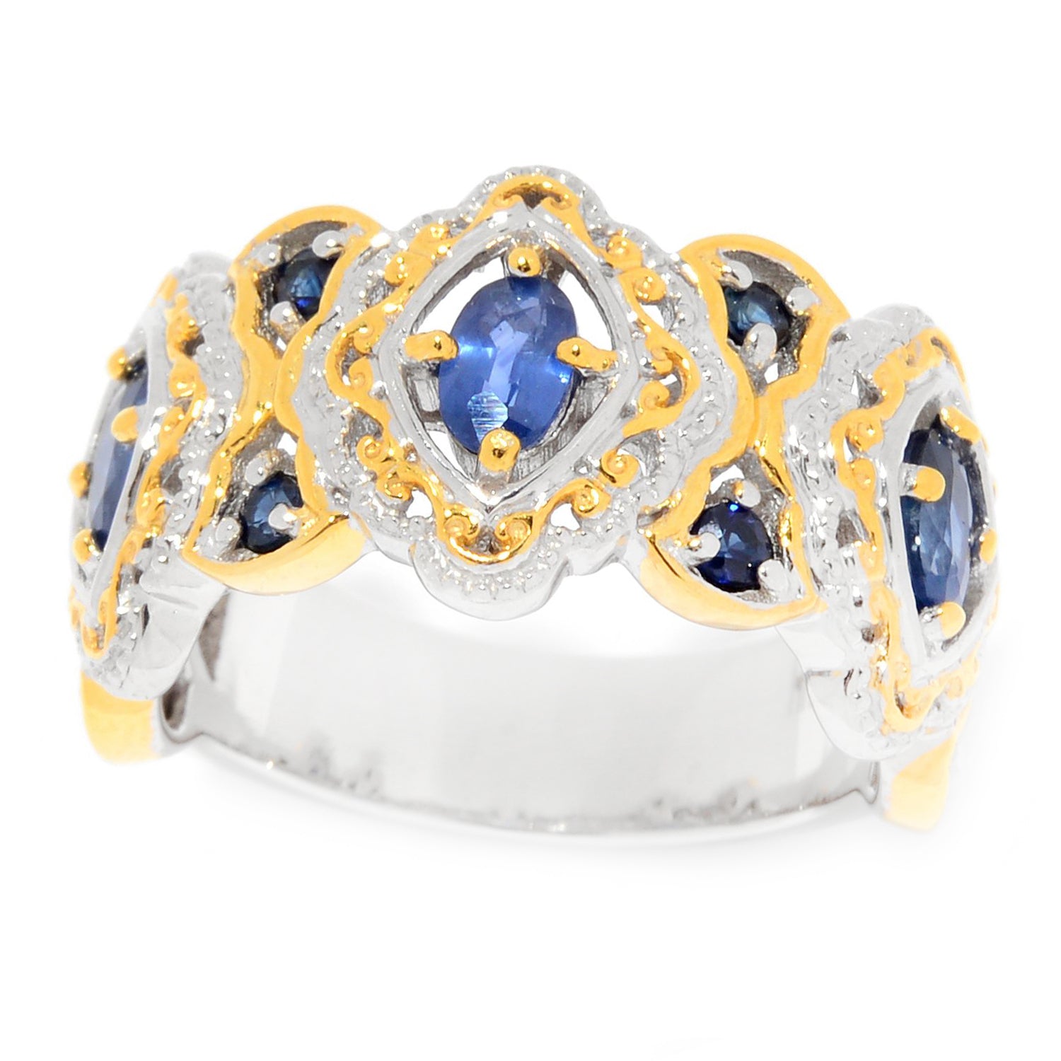 Gems en Vogue 1.19ctw Blue Sapphire Ring