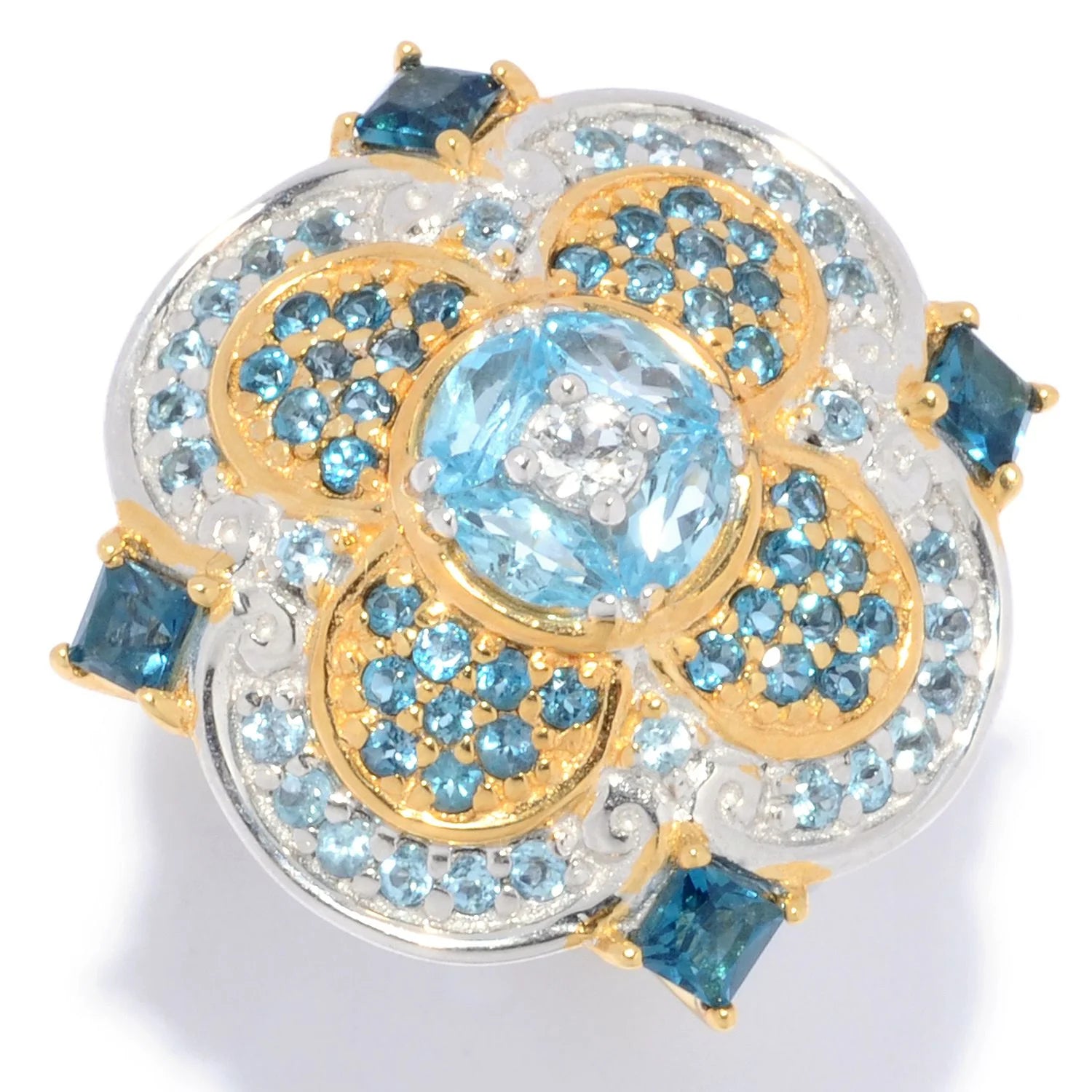Gems en Vogue 0.53ctw Swiss Blue & London Blue Topaz Ring