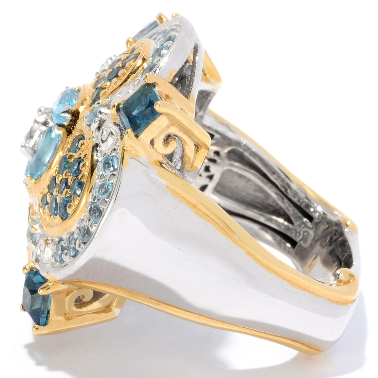 Gems en Vogue 0.53ctw Swiss Blue & London Blue Topaz Ring