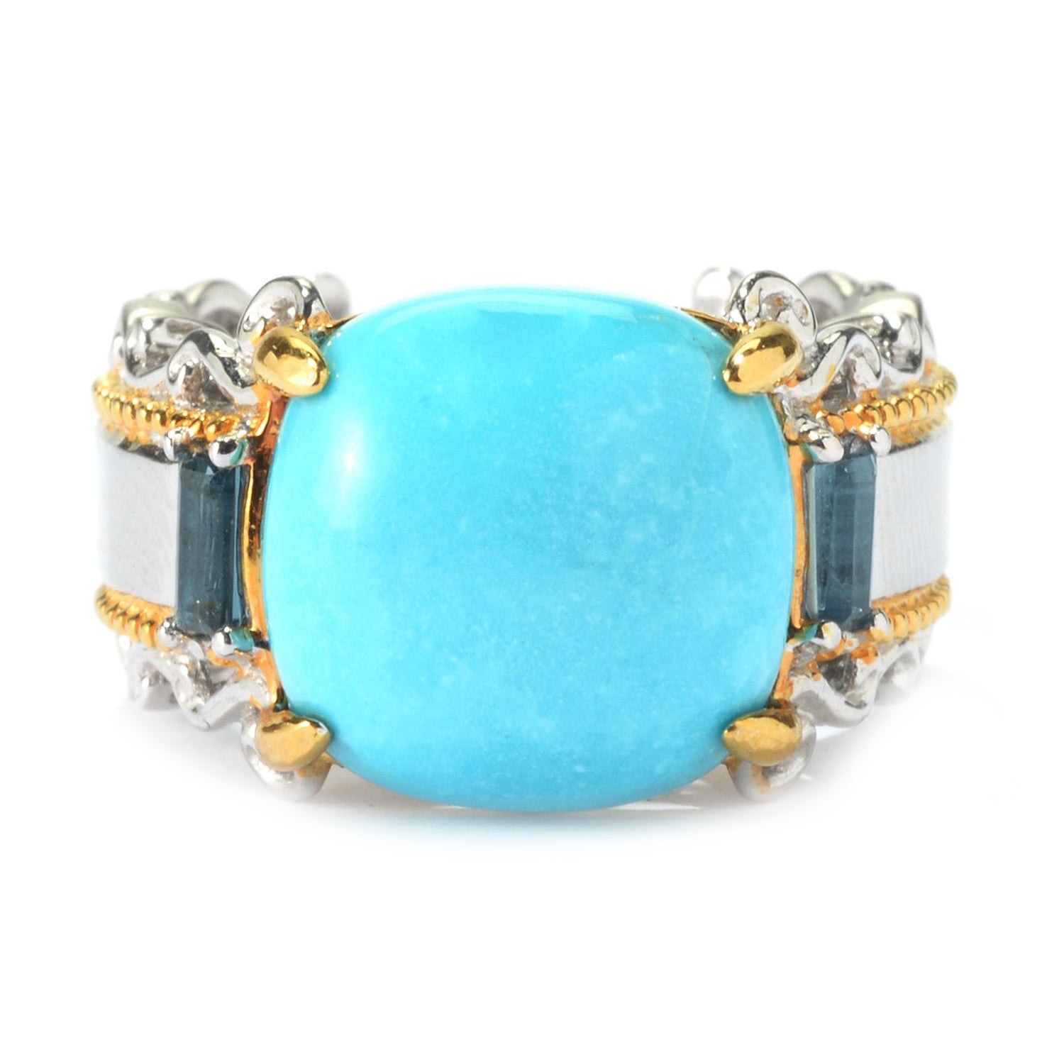 Gems en Vogue Sleeping Beauty Turquoise & London Blue Topaz Ring