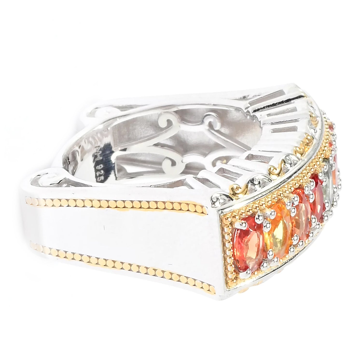 Gems en Vogue 1.90ctw Multi Color Pastel Sapphire Band Ring