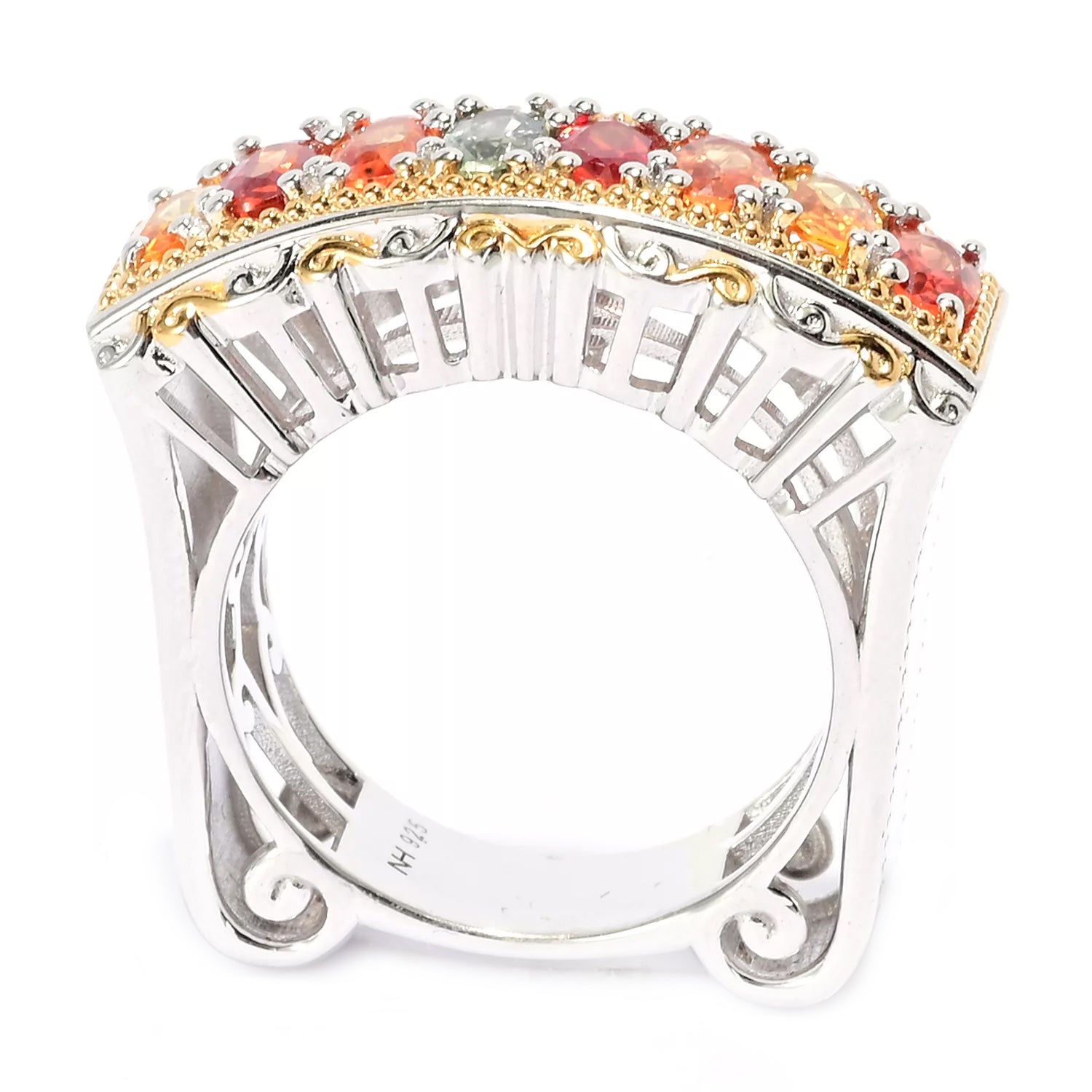 Gems en Vogue 1.90ctw Multi Color Pastel Sapphire Band Ring