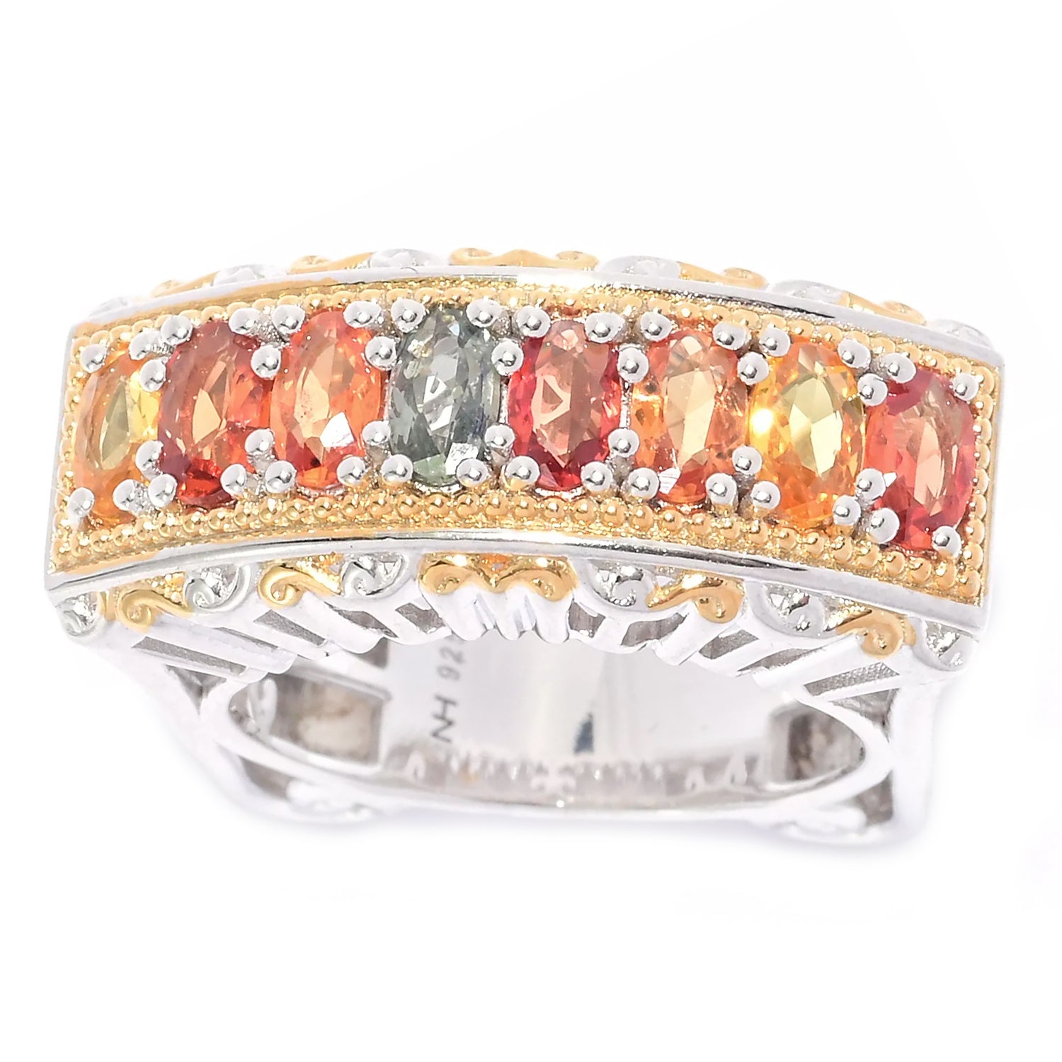 Gems en Vogue 1.90ctw Multi Color Pastel Sapphire Band Ring
