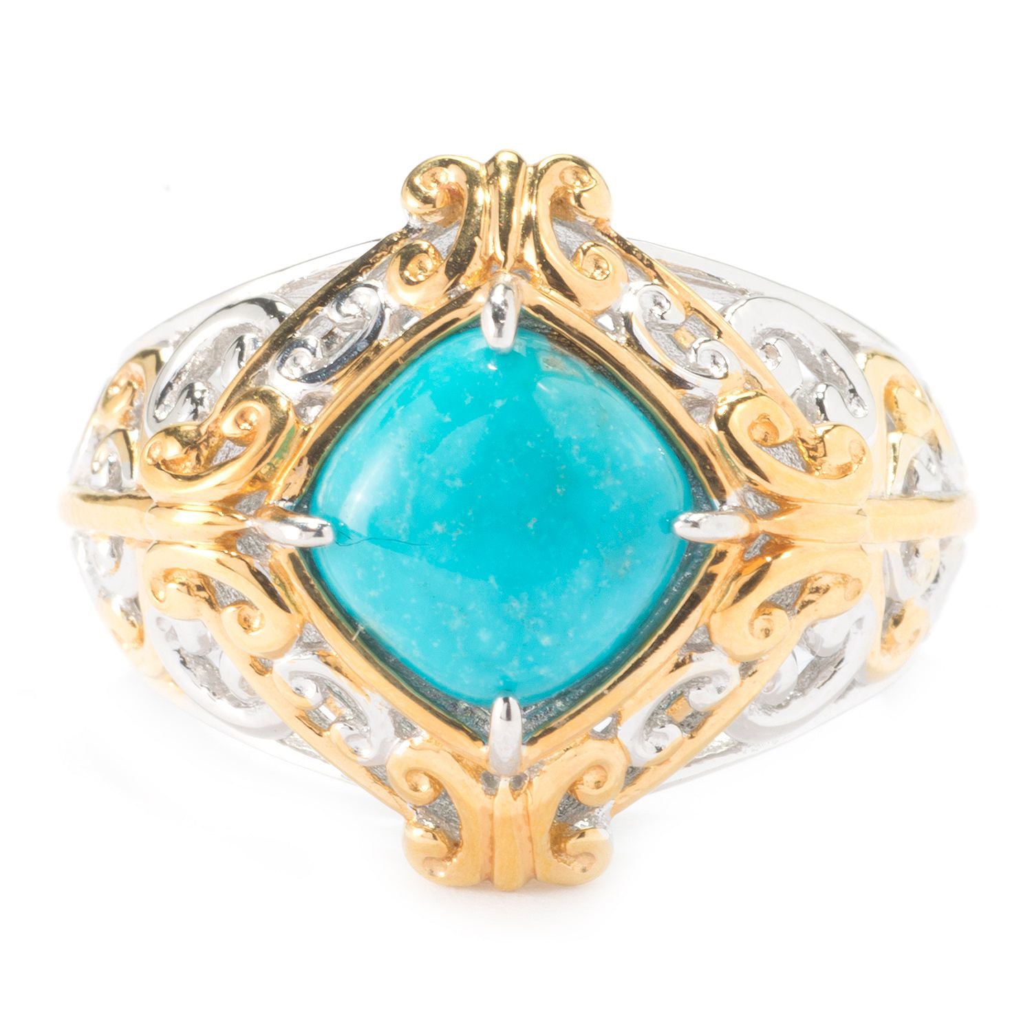 Gems en Vogue 24K Palladium Silver Kingman Turquoise Ring