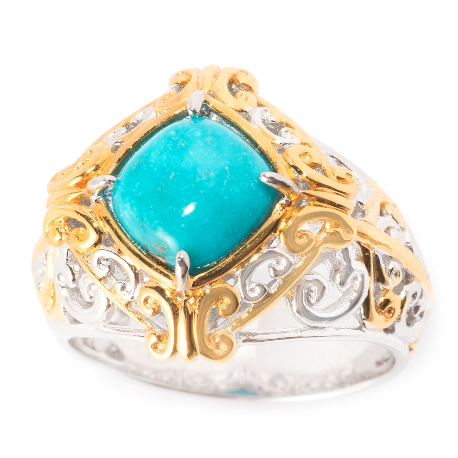 Gems en Vogue 24K Palladium Silver Kingman Turquoise Ring