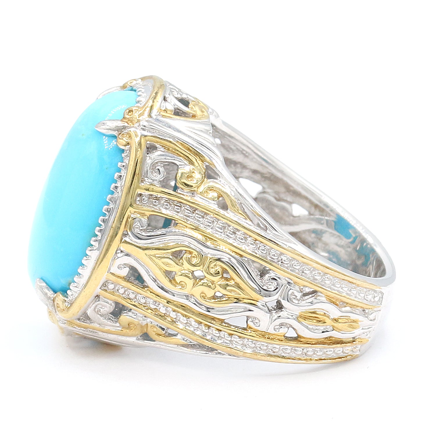 Gems en Vogue Oval Matrix Turquoise Ring