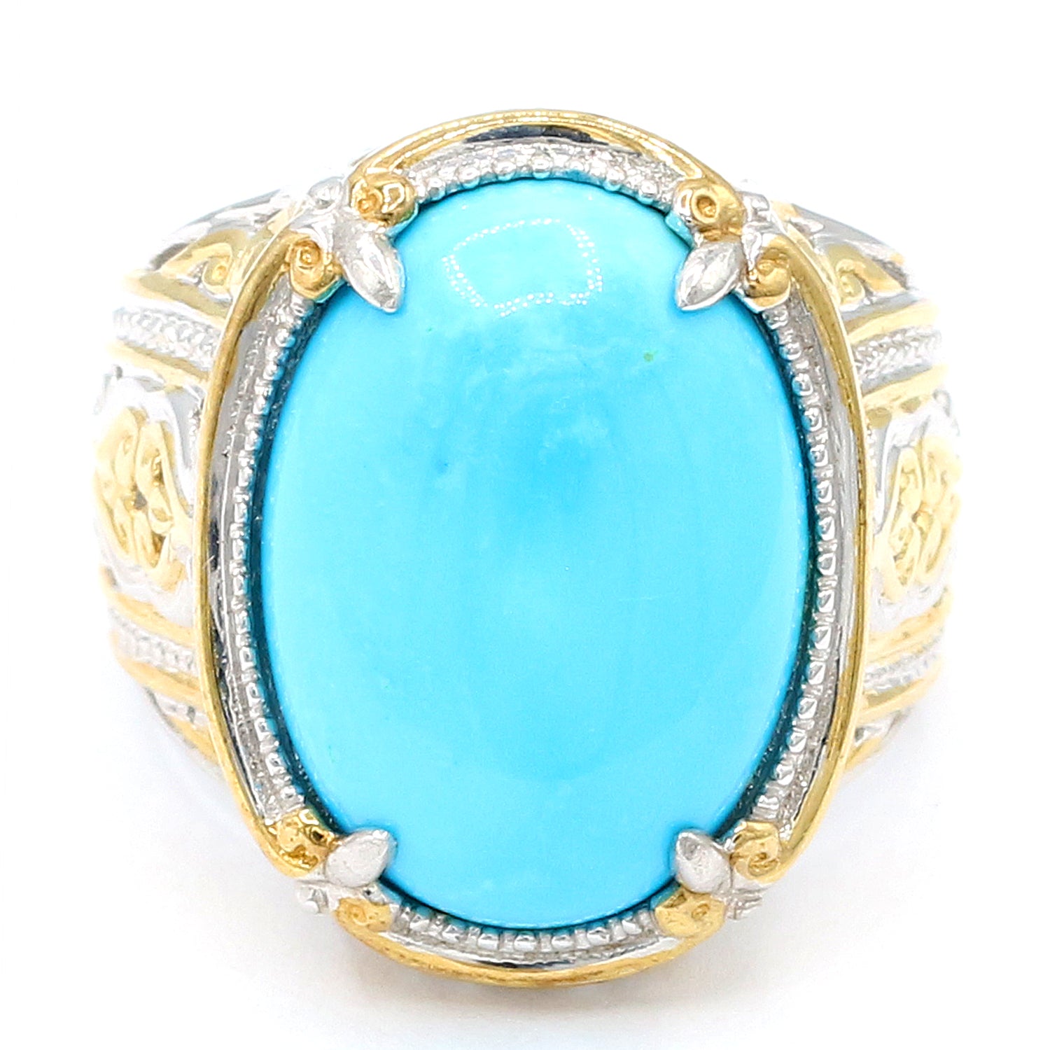 Gems en Vogue Oval Matrix Turquoise Ring