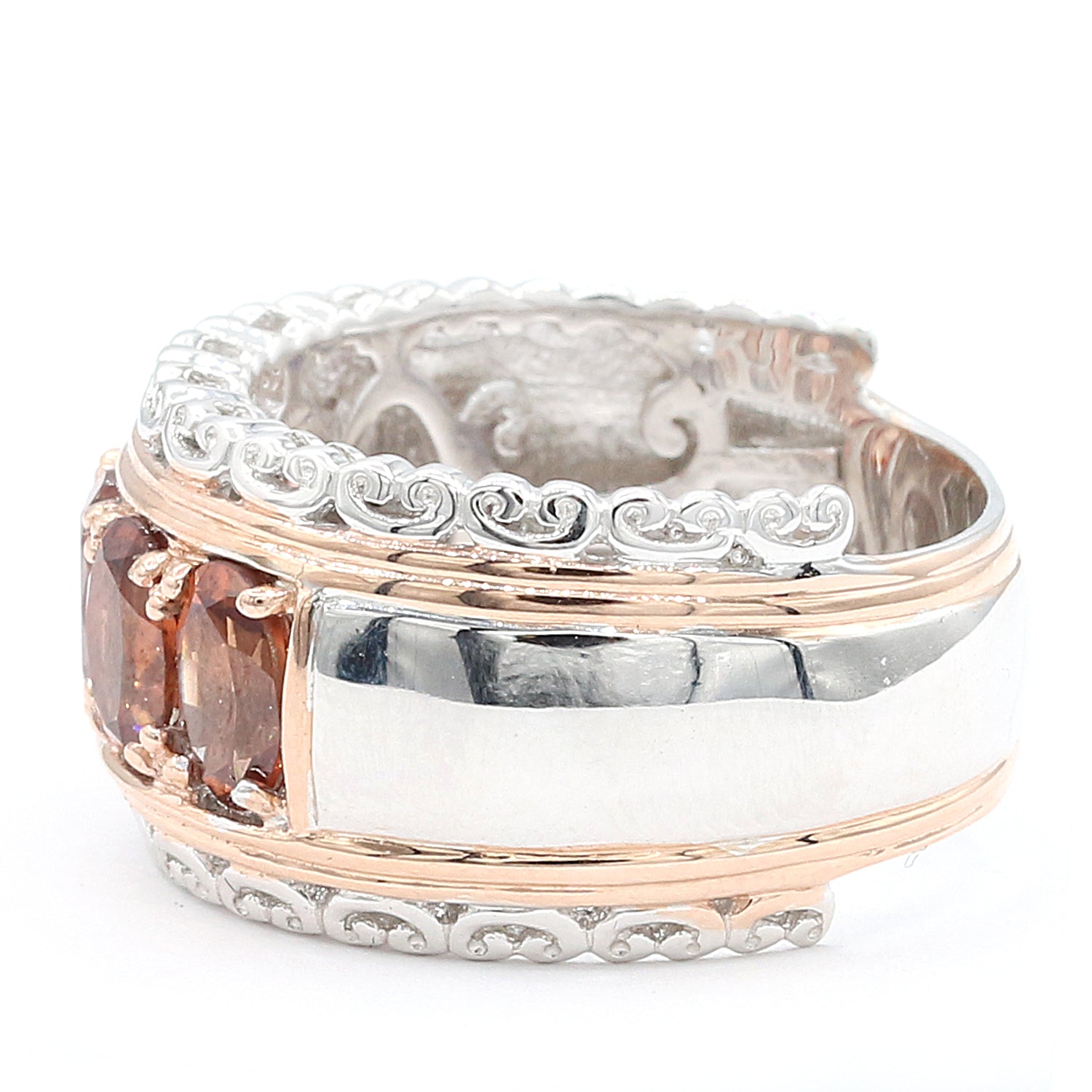 Gems en Vogue 3.75ctw Cognac Zircon Five Stone Ring