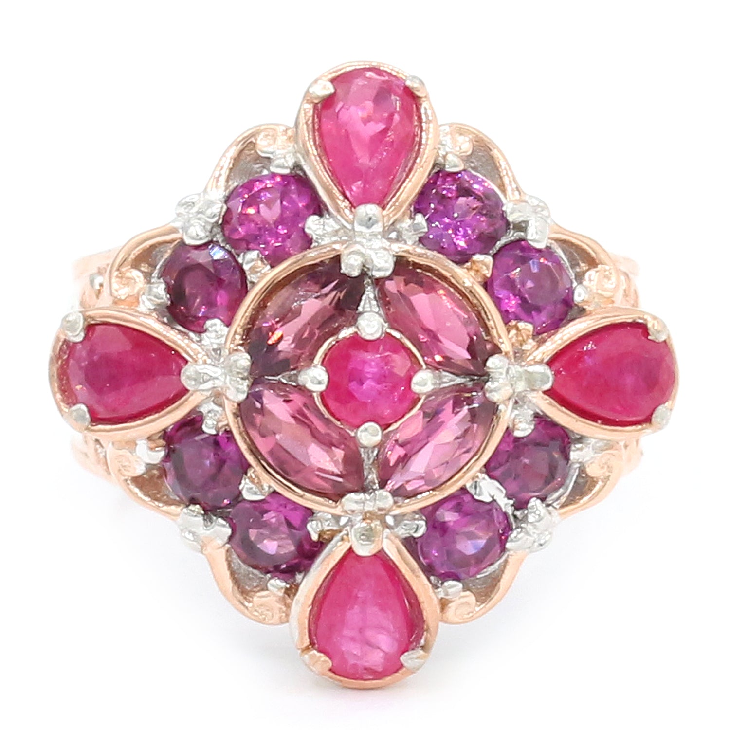 Gems en Vogue 2.66ctw Ruby & Multi Gemstones Ring