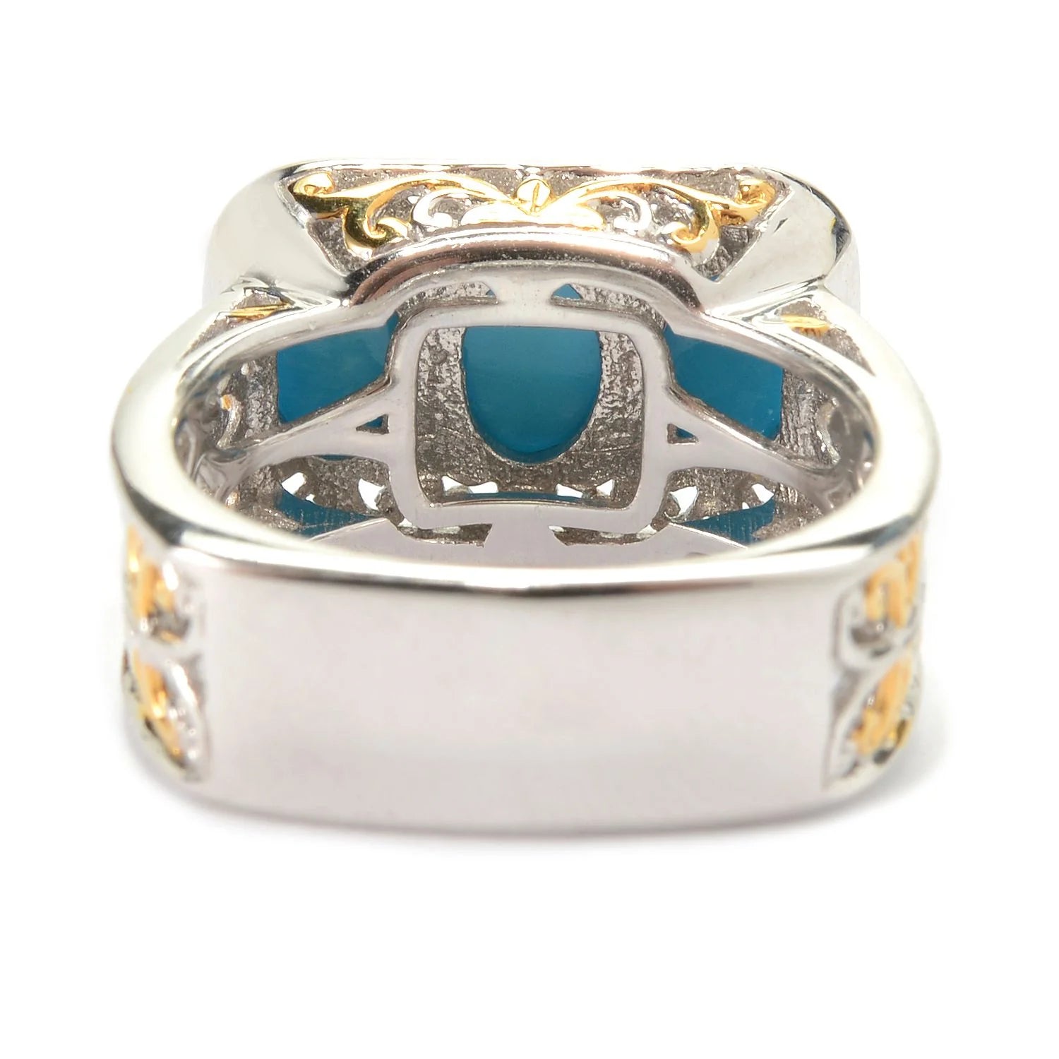 Gems en Vogue Sleeping Beauty Turquoise Three-Stone East-West Ring