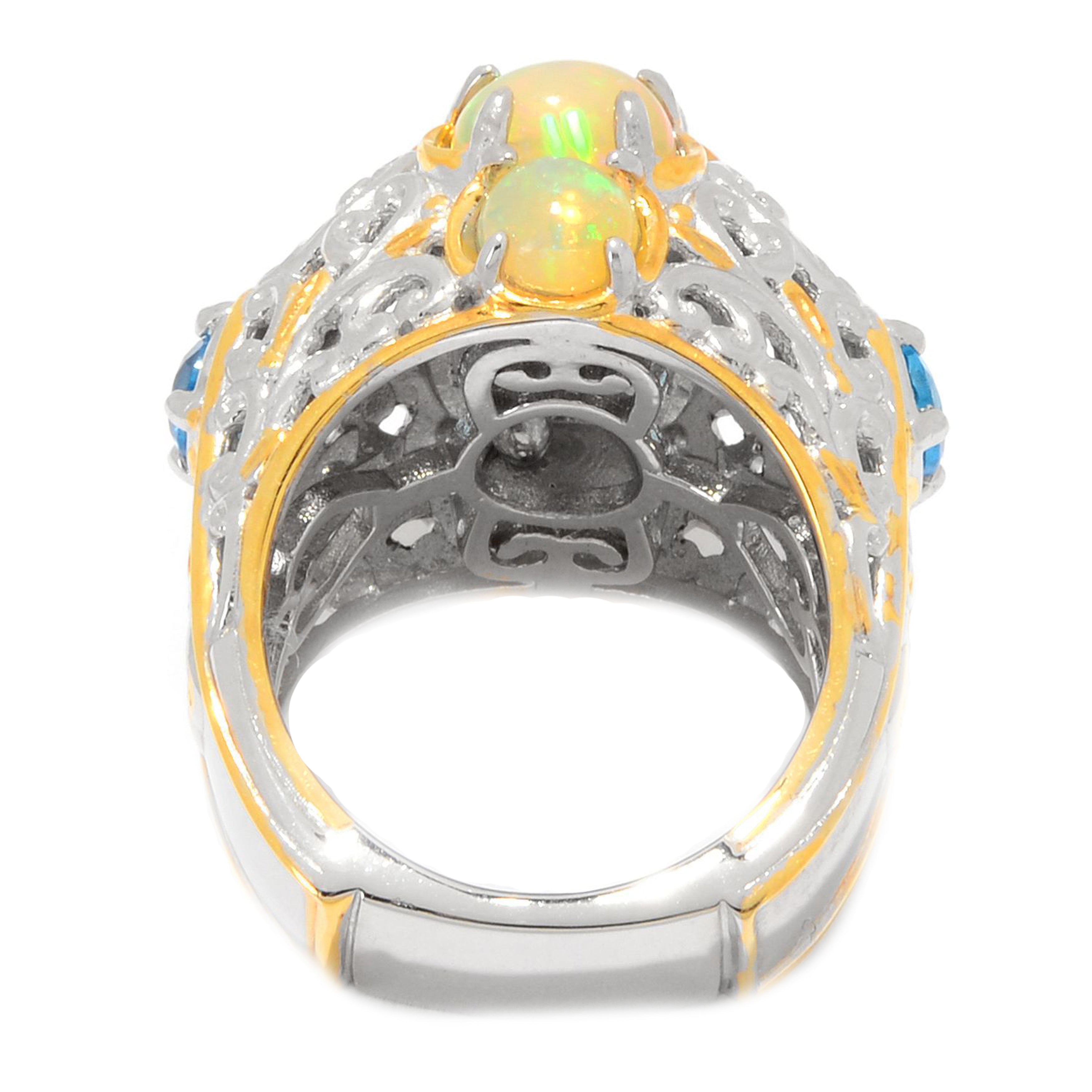 Gems en Vogue Ethiopian Opal & Swiss Blue Topaz Ring