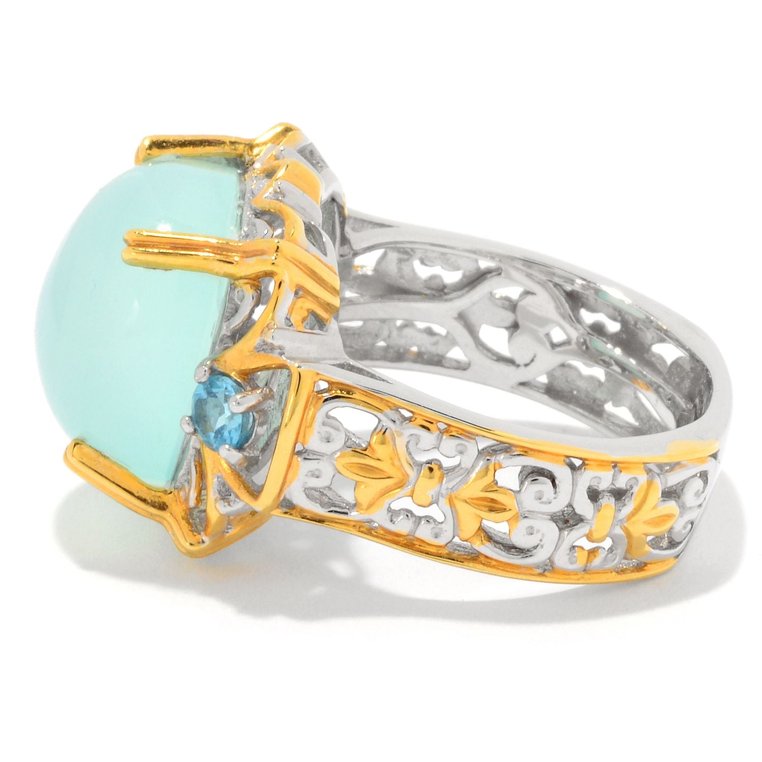 Gems en Vogue Choice of Cushion Chalcedony & Gemstone Ring