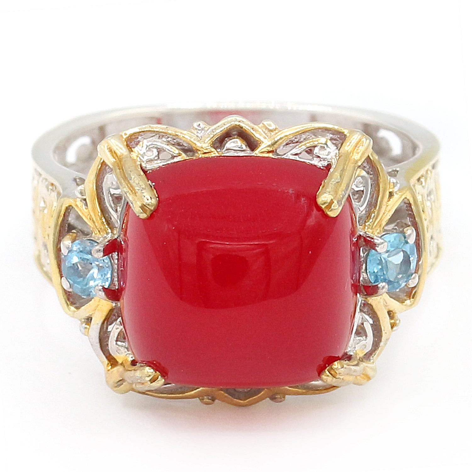 Gems en Vogue Choice of Cushion Chalcedony & Gemstone Ring