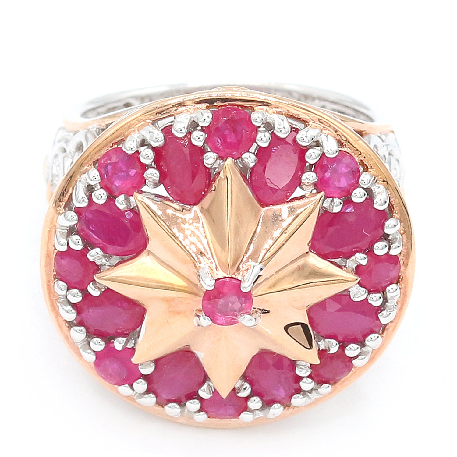 Gems en Vogue 4.00ctw Ruby Raising Star Ring