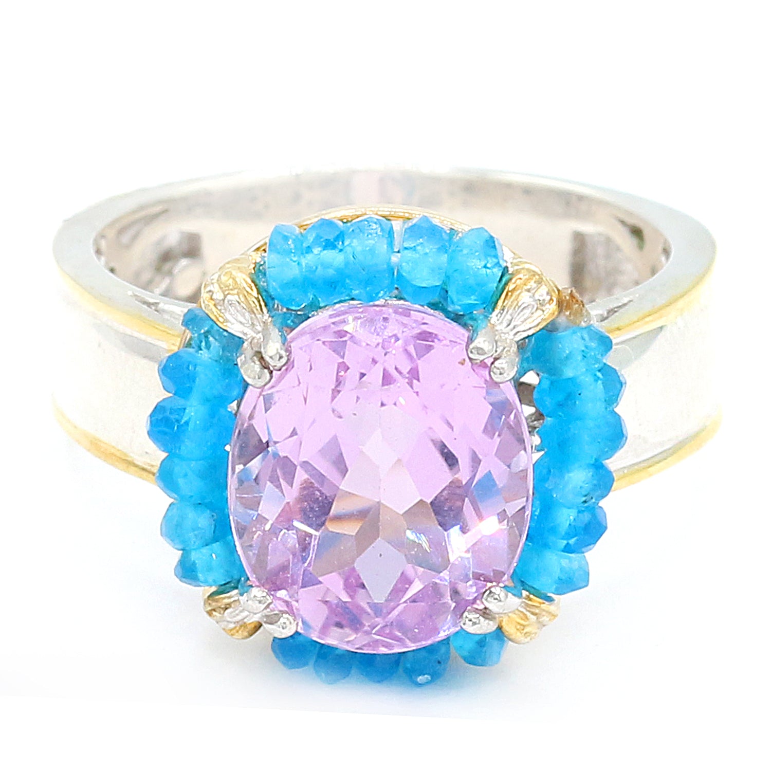 Gems en Vogue 6.00ctw Kunzite & Neon Apatite Ring