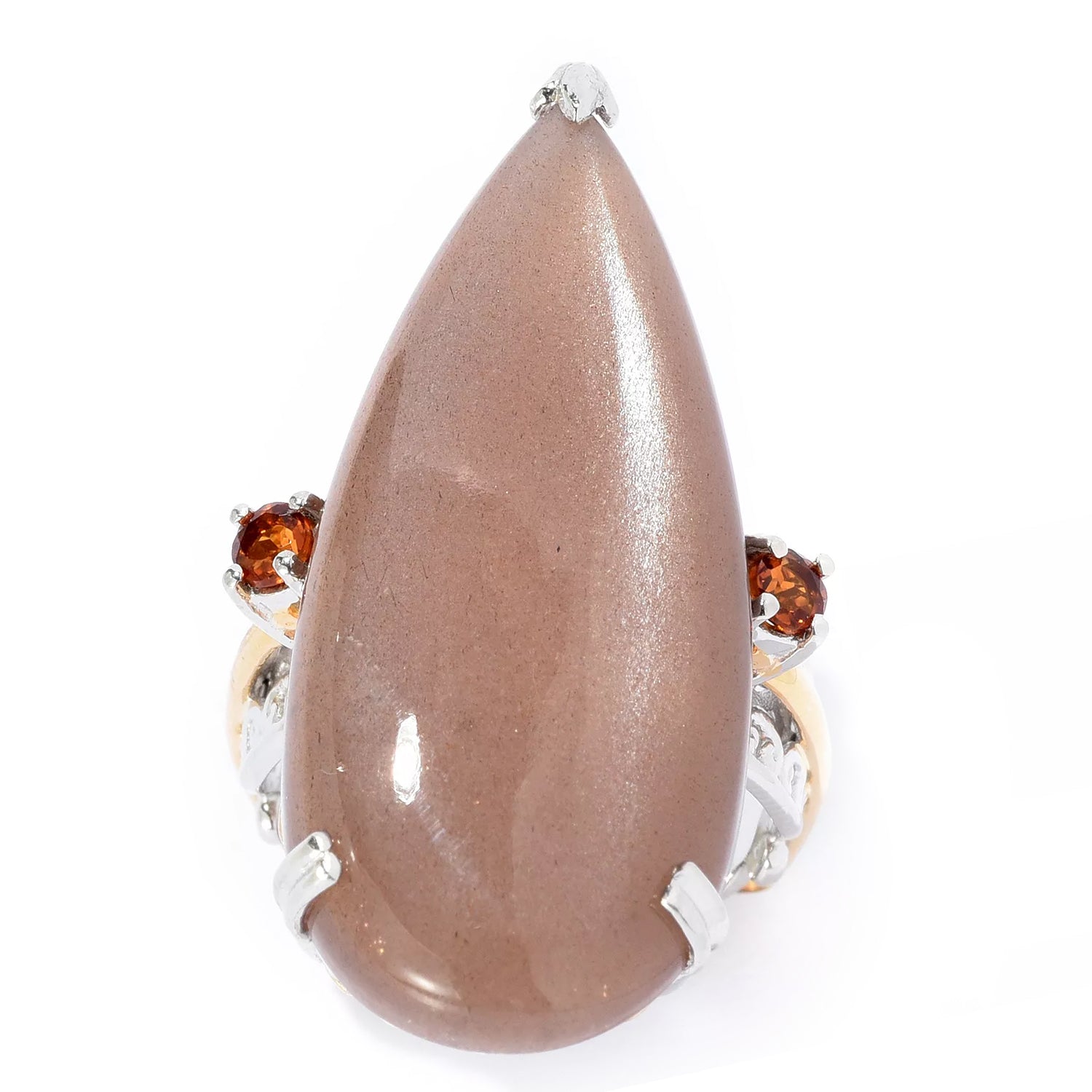 Gems en Vogue Choice of Moonstone & Gemstone Pear Elongated Ring