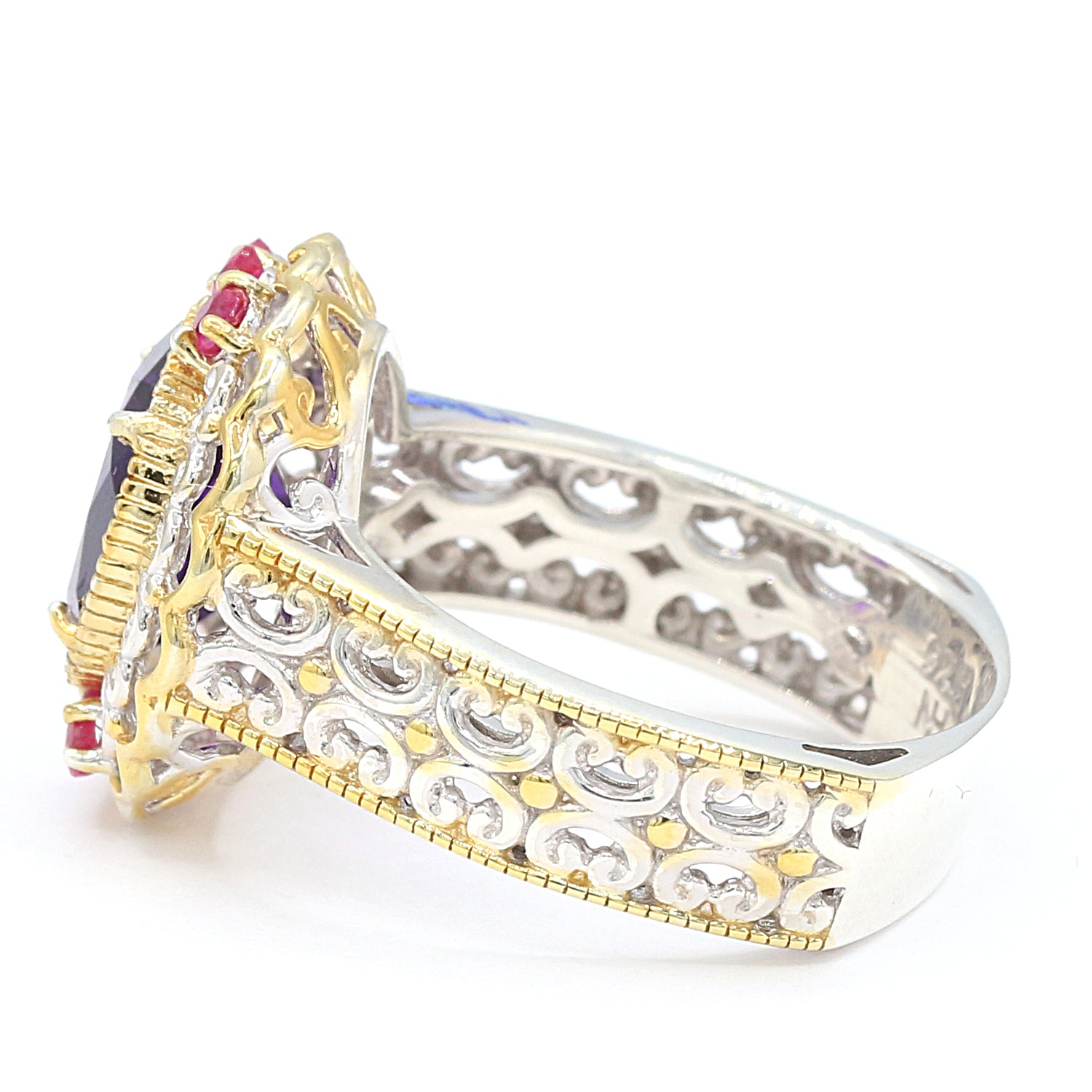 Gems en Vogue 2.69ctw Amethyst & Ruby Ring