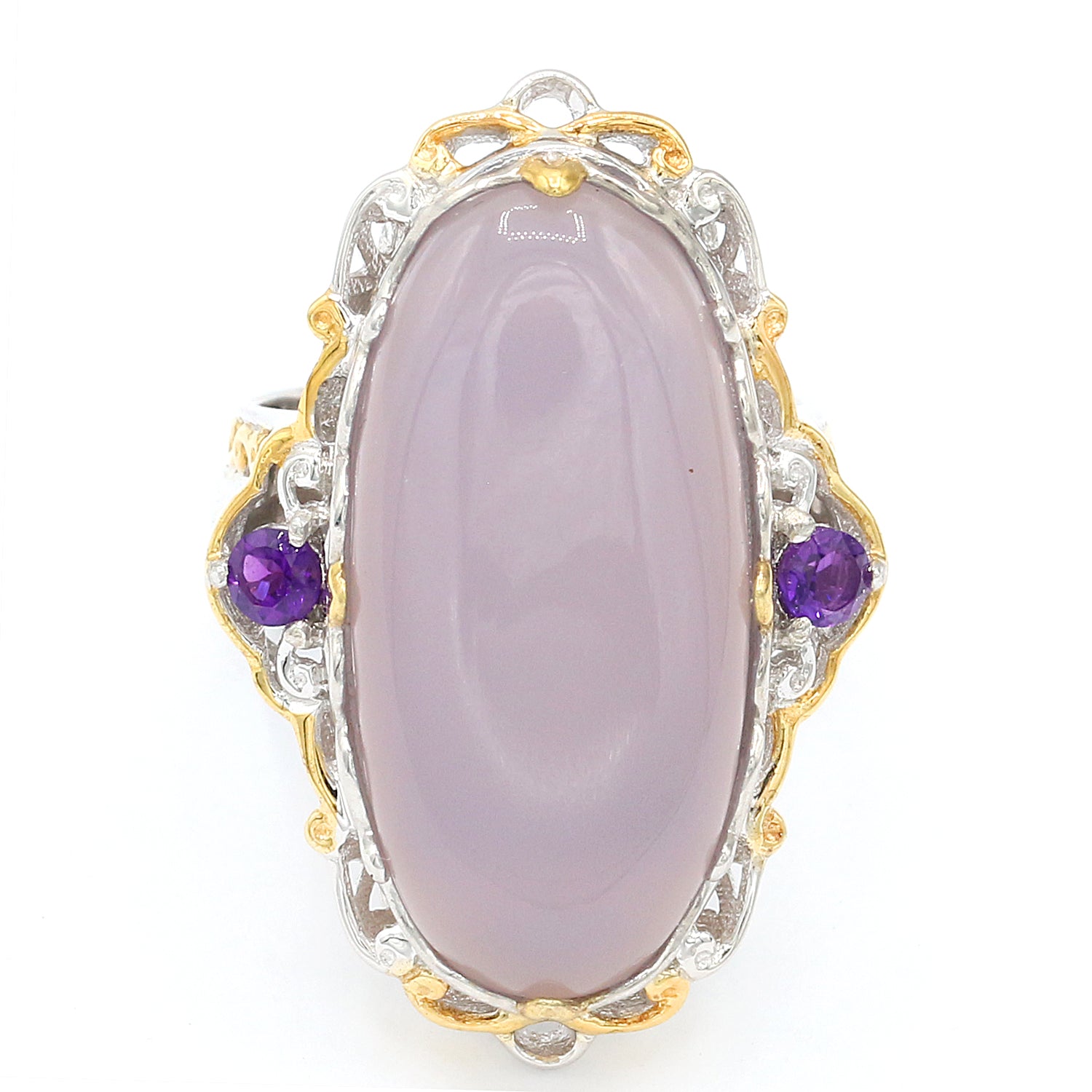 Gems en Vogue Lavender Chalcedony & African Amethyst Ring