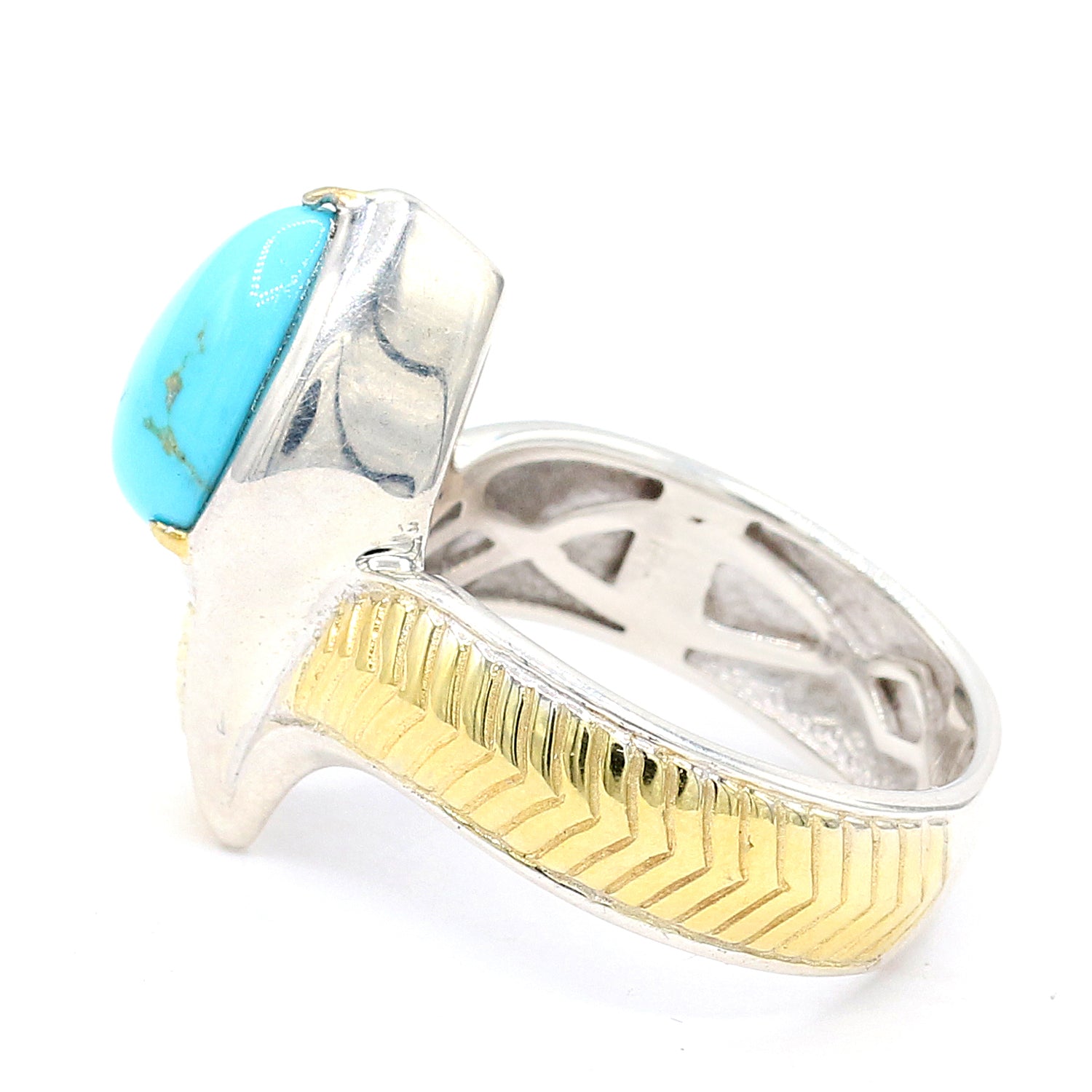 Gems en Vogue Kingman Turquoise Egypt Snake Ring