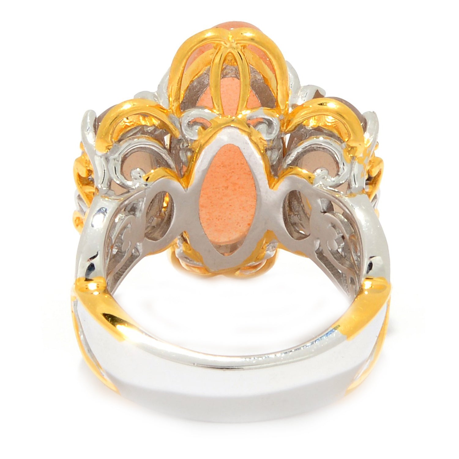 Gems en Vogue Moonstone Three Stone Masterpiece Ring