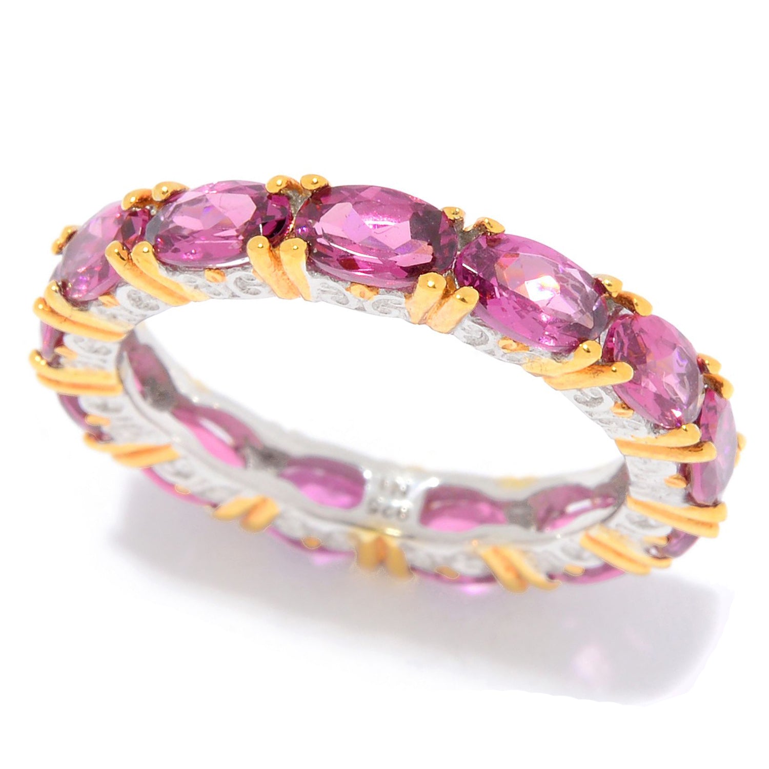 Gems en Vogue 2.47ctw Color Change Purple Garnet Band Eternity Ring