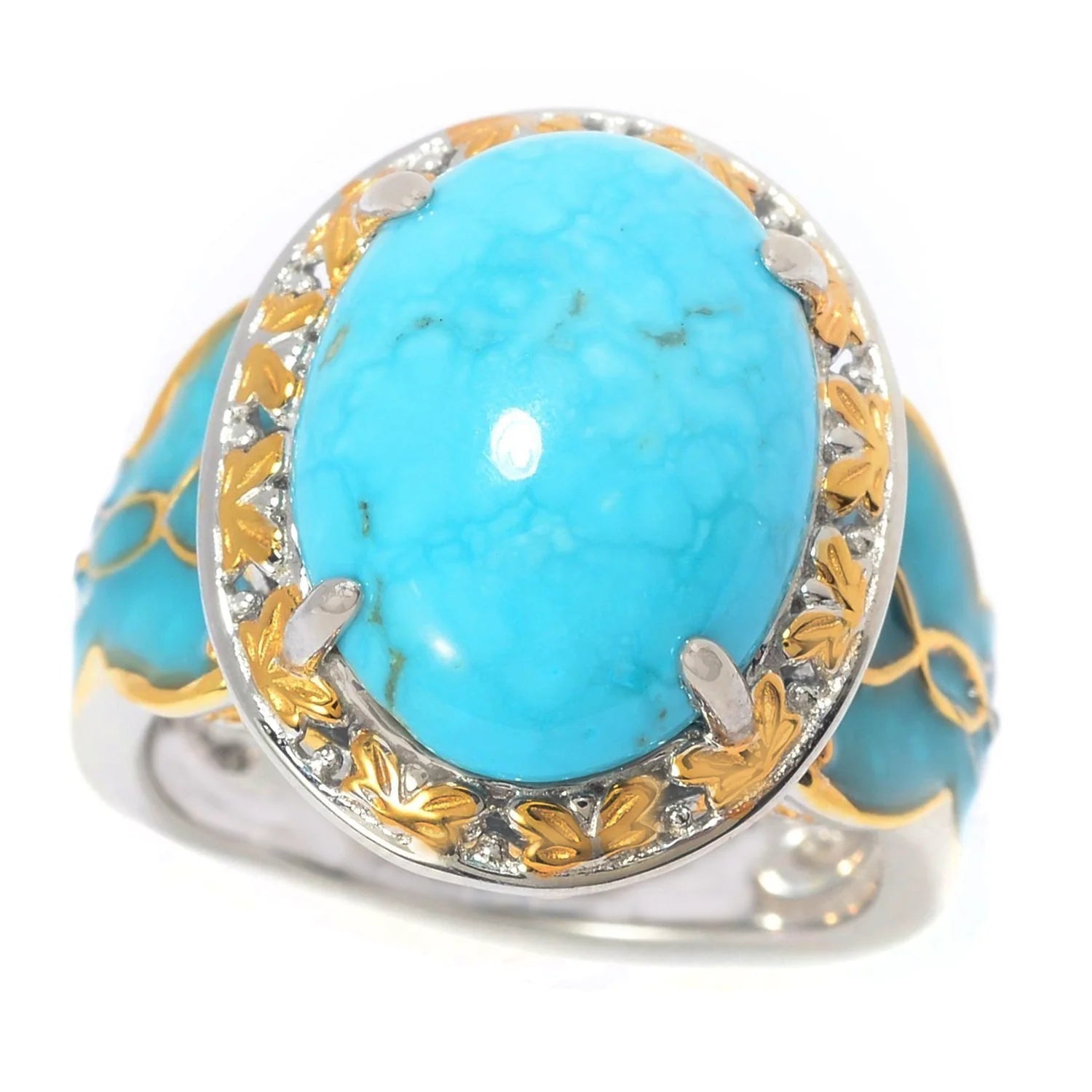 Gems en Vogue Kingman Turquoise & Enamel Ring