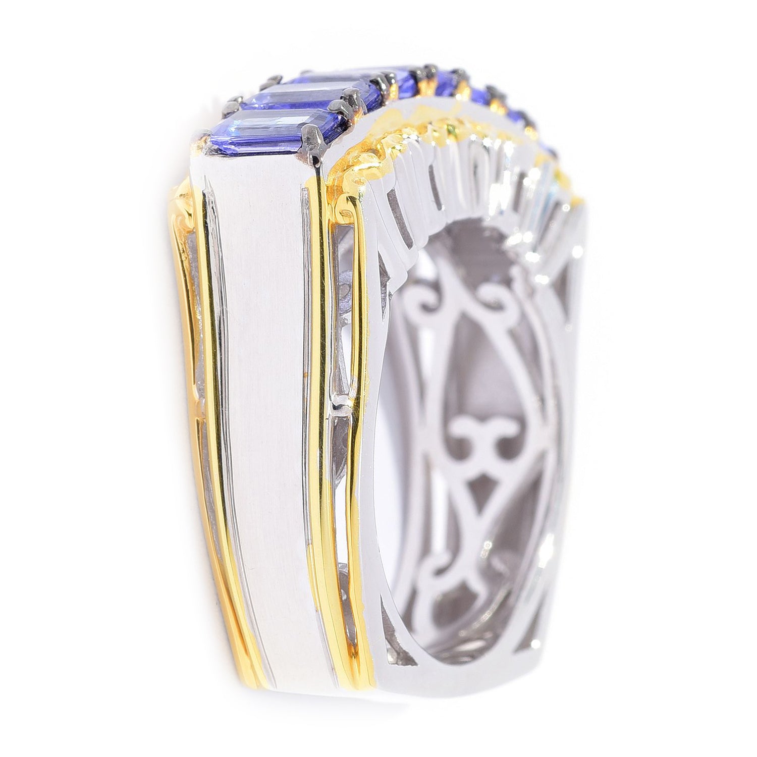 Gems en Vogue 1.94ctw Tanzanite Seven Stone Band Ring