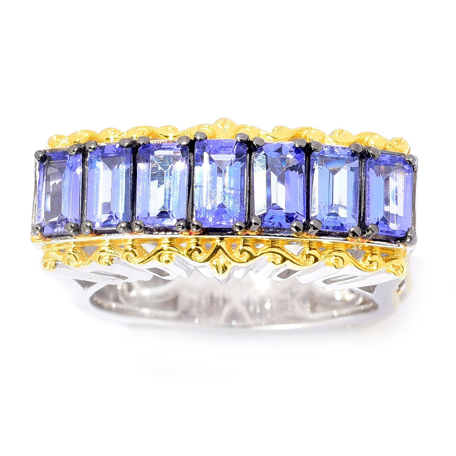 Gems en Vogue 1.94ctw Tanzanite Seven Stone Band Ring