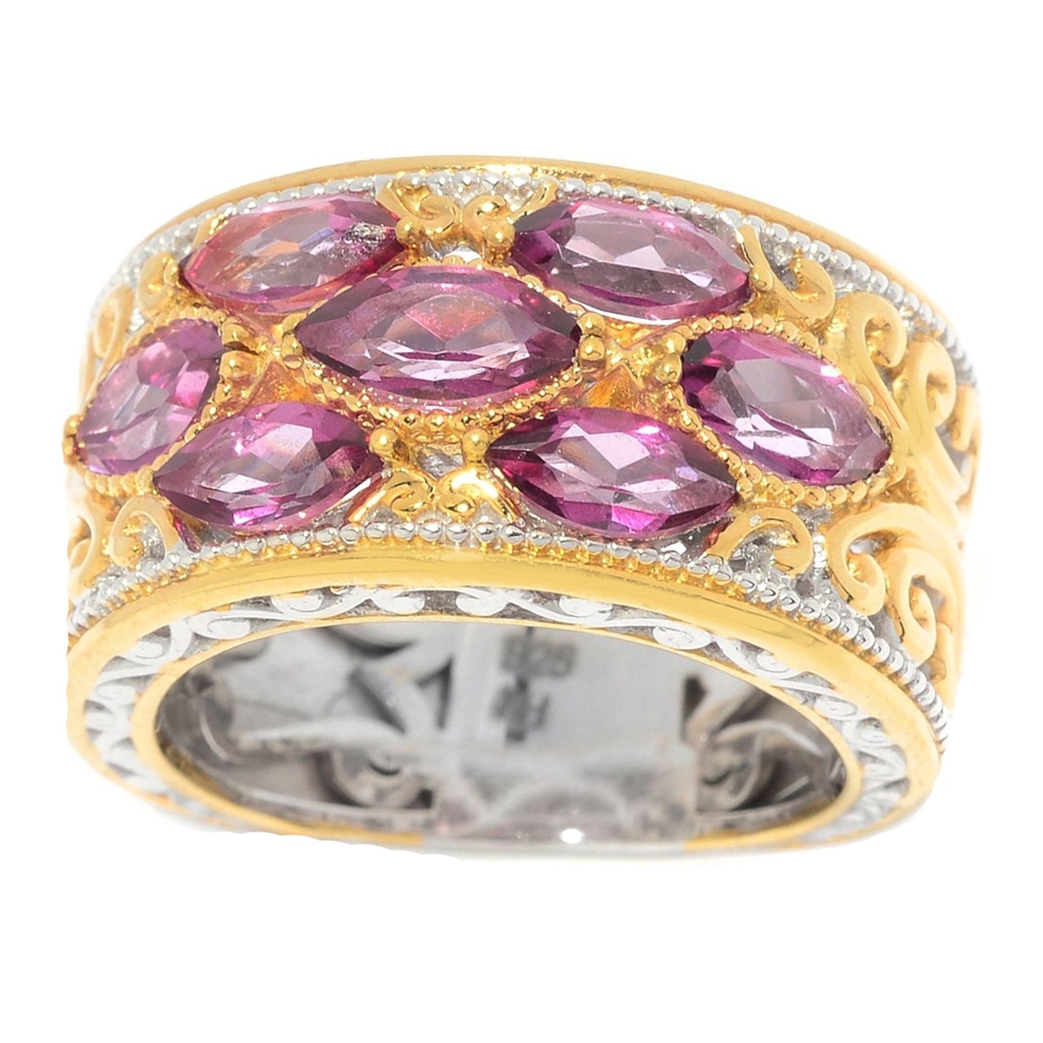 Gems en Vogue 2.38ctw Martha Rocha Pink Topaz Band Ring