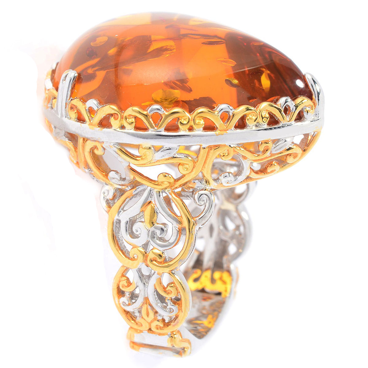 Gems en Vogue Pear Shaped Amber Ring