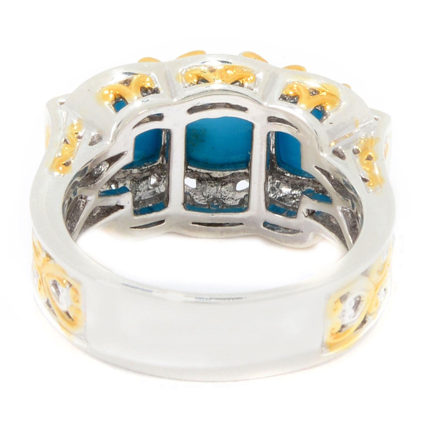 Gems en Vogue Sleeping Beauty Turquoise Three Stone Ring