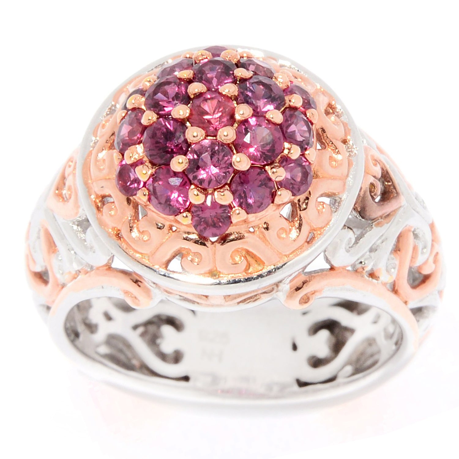 Gems en Vogue 1.07ctw Thai Plum Sapphire Cluster Ring