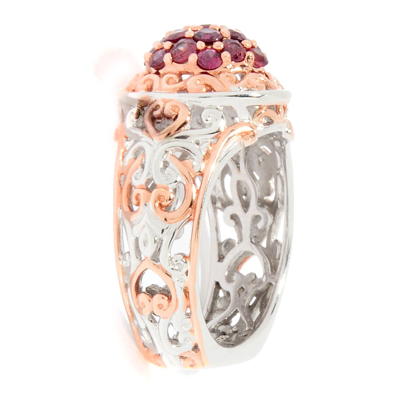 Gems en Vogue 1.07ctw Thai Plum Sapphire Cluster Ring