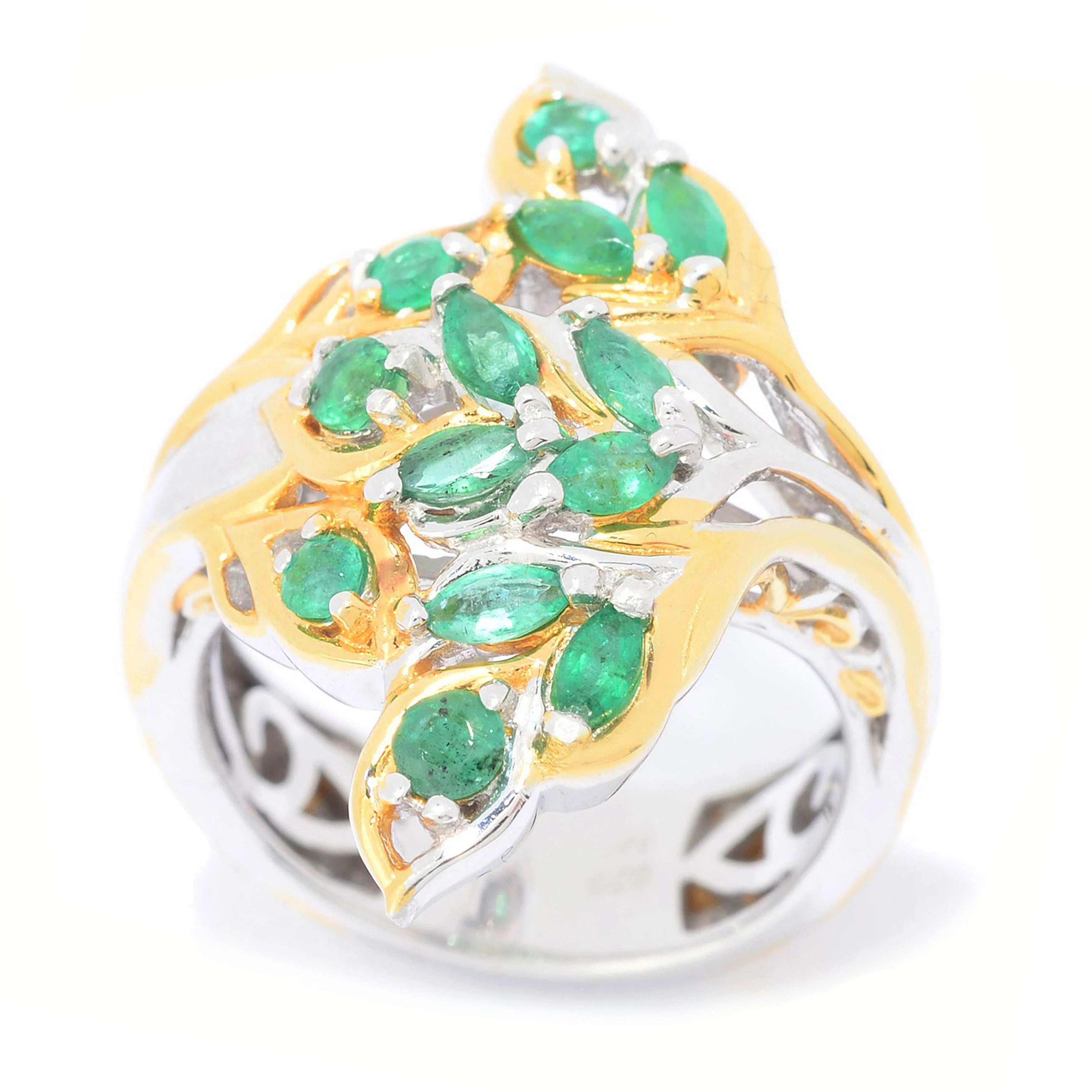 Gems en Vogue 0.91ctw Grizzly Emerald Ring