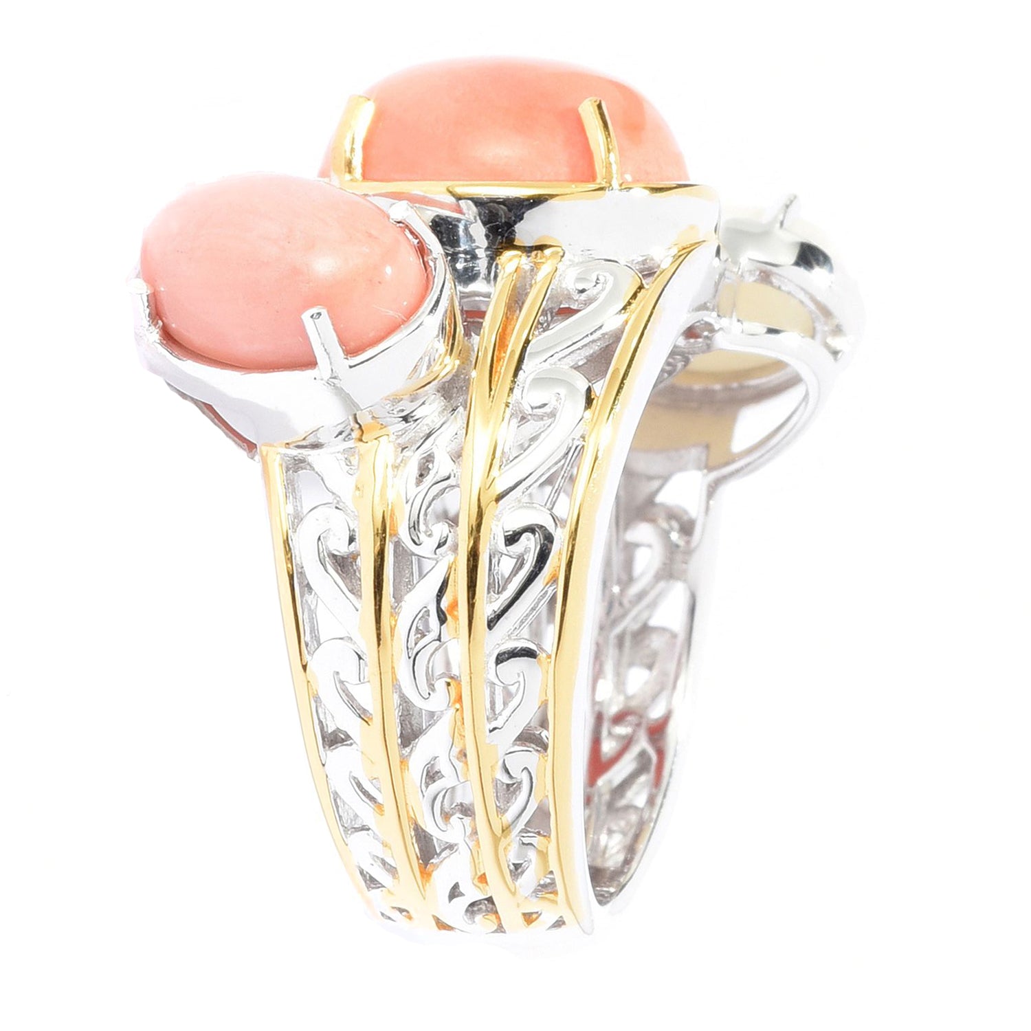 Gems en Vogue Salmon, Pink & White Coral Ring