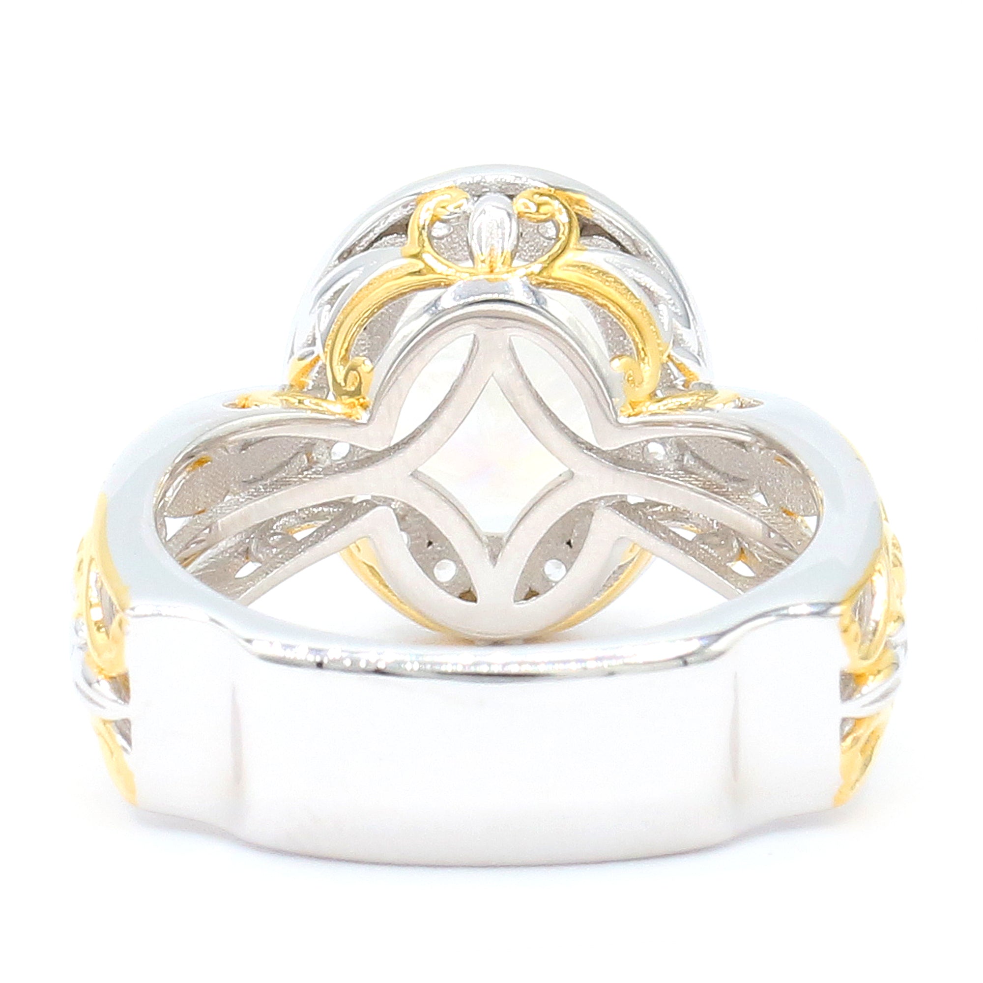 Gems en Vogue 24K Palladium Silver 2.78ctw White Moonstone & White Zircon Ring