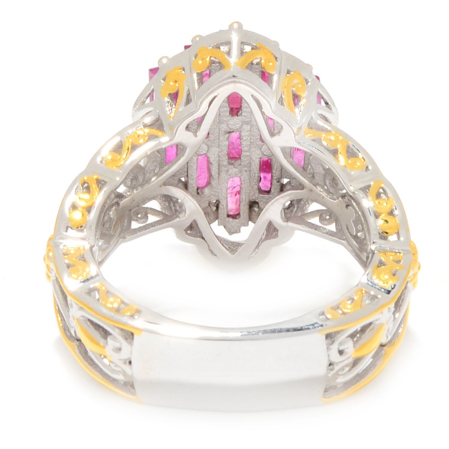 Gems en Vogue 2.38ctw Multi Baguette Cut Mozambique Ruby Ring