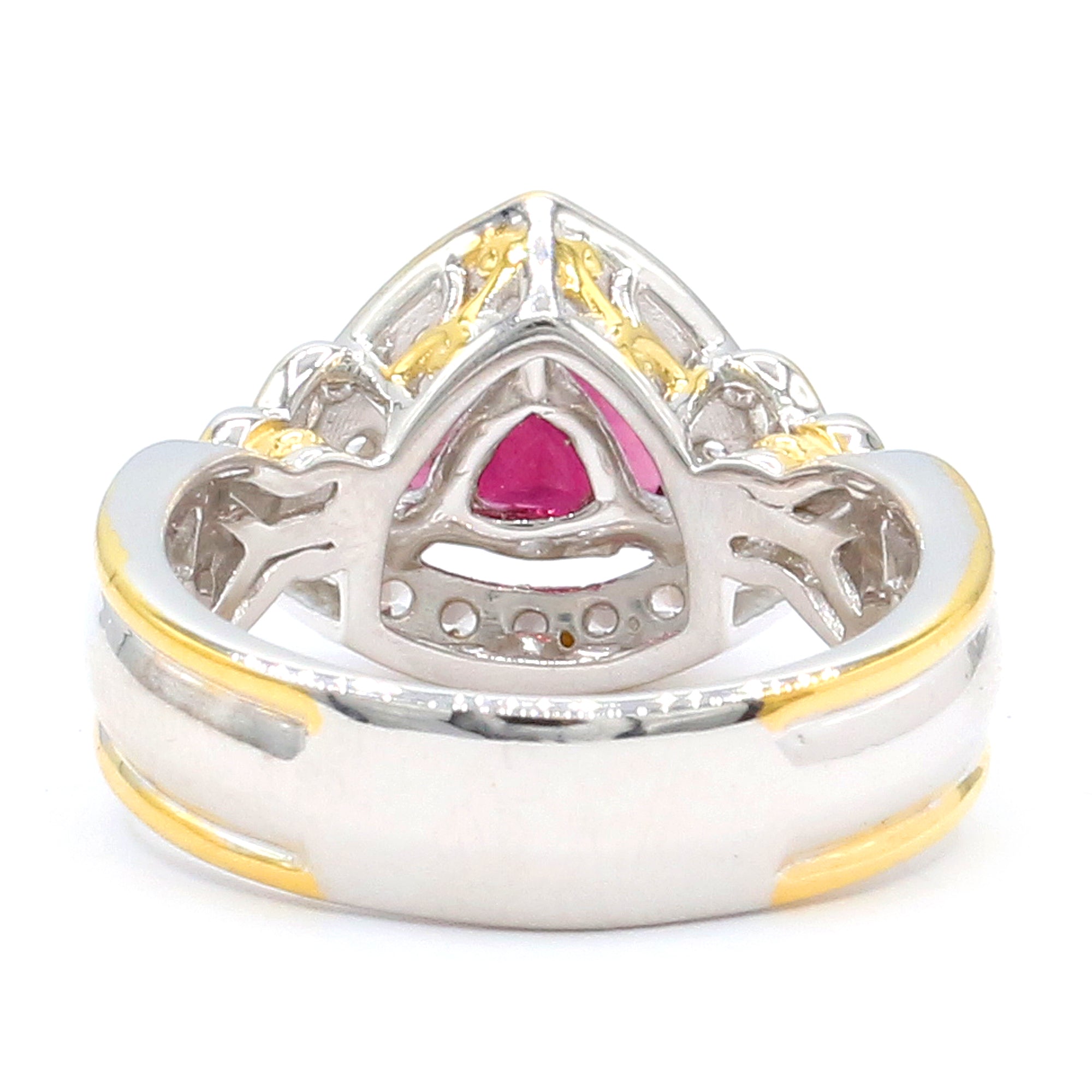 Bague Gems en Vogue en argent plaqué palladium 24 carats, grenat hessonite et zircon blanc de 6,73 carats