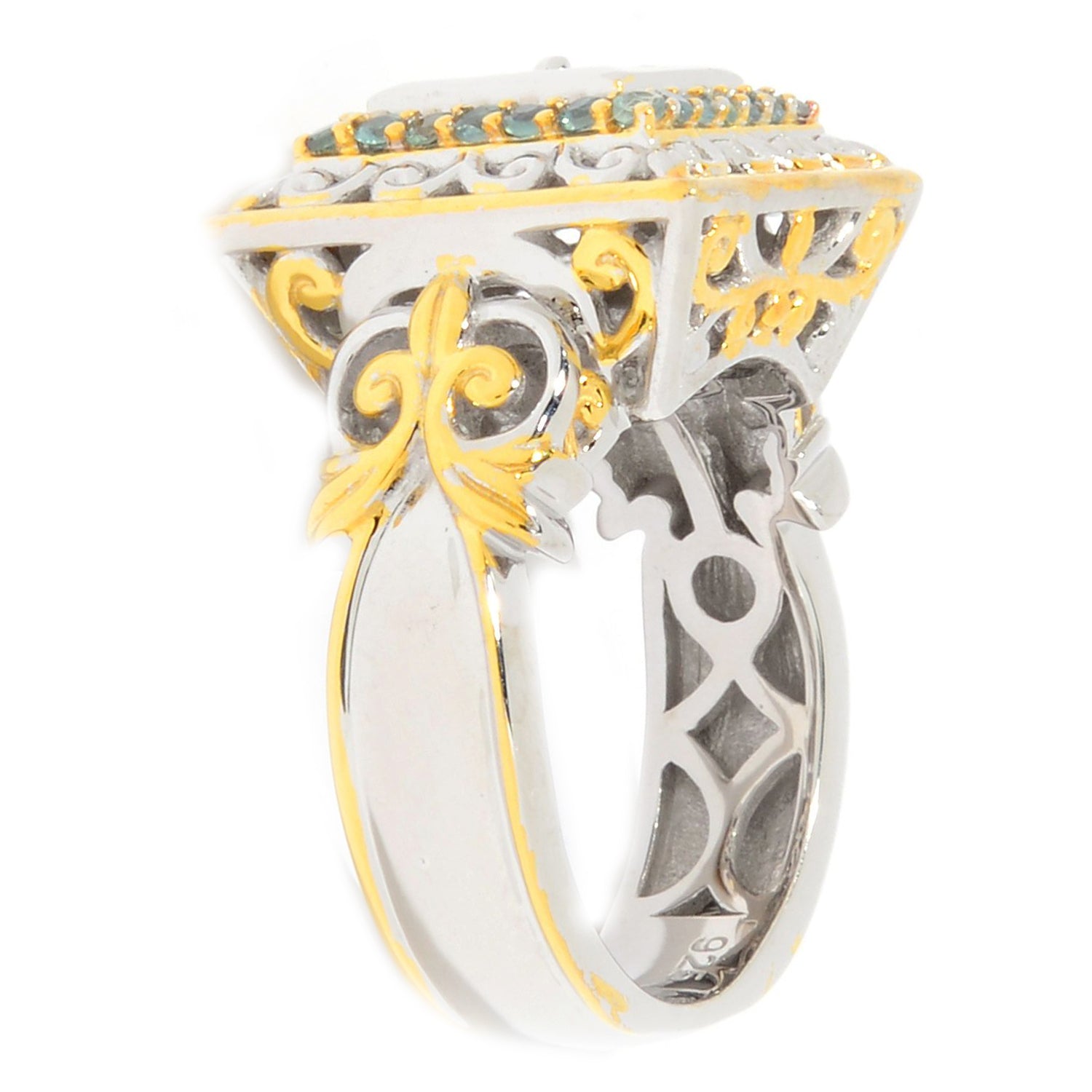 Gems en Vogue 1.02ctw White Zircon & Alexandrite Ring