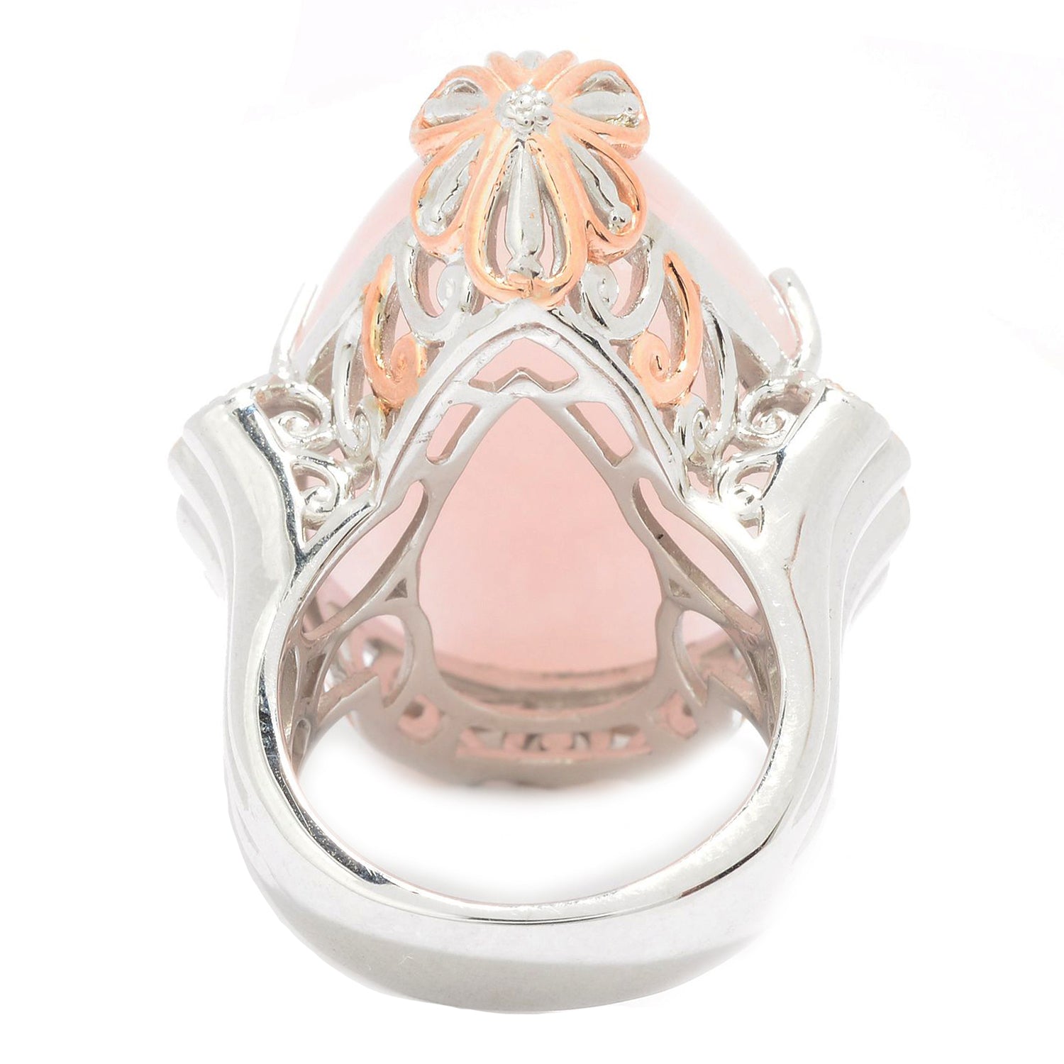Gems en Vogue Pear Rose Quartz & White Zircon Ring
