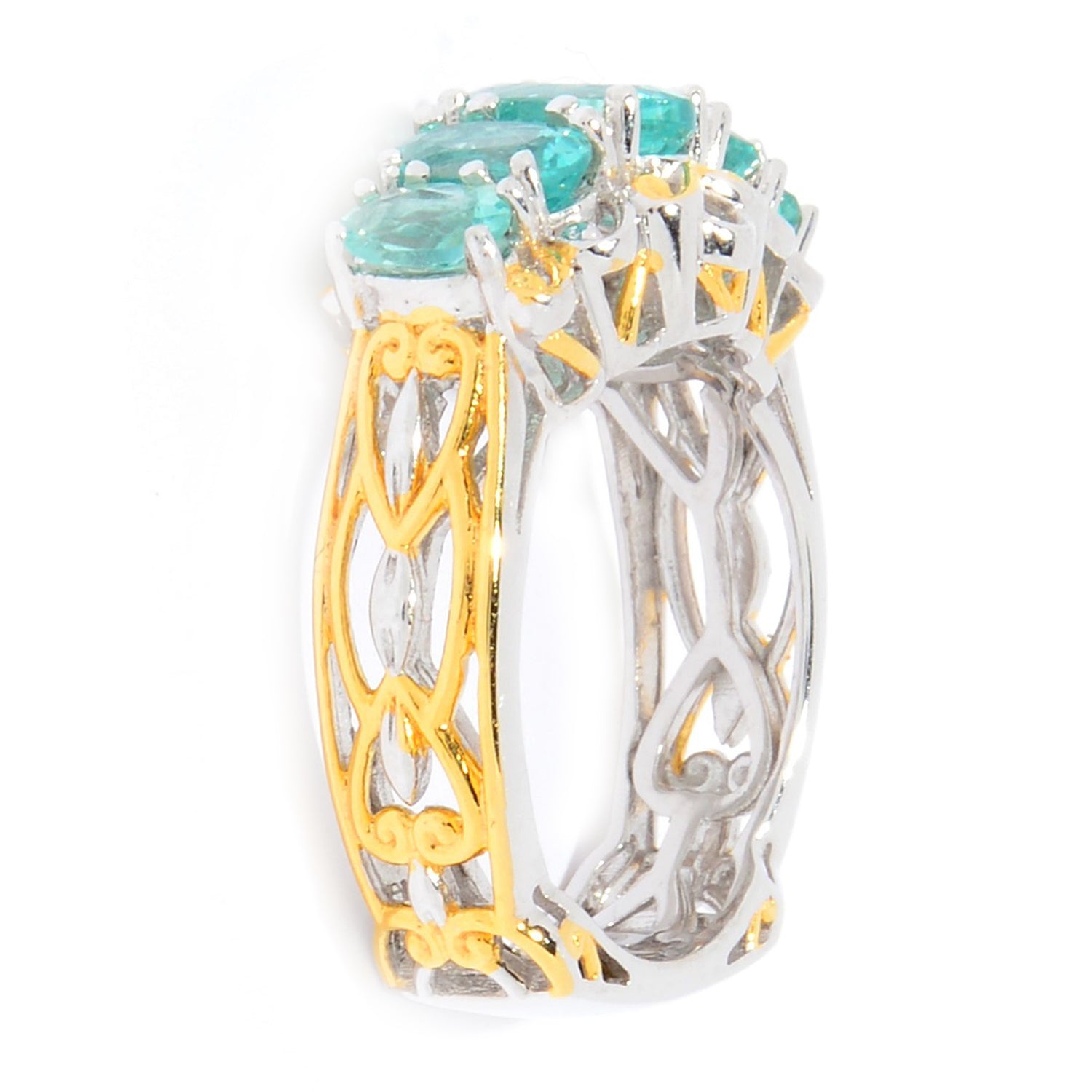 Gems en Vogue 2.22ctw Oval Dauphin Apatite Five Stone Ring