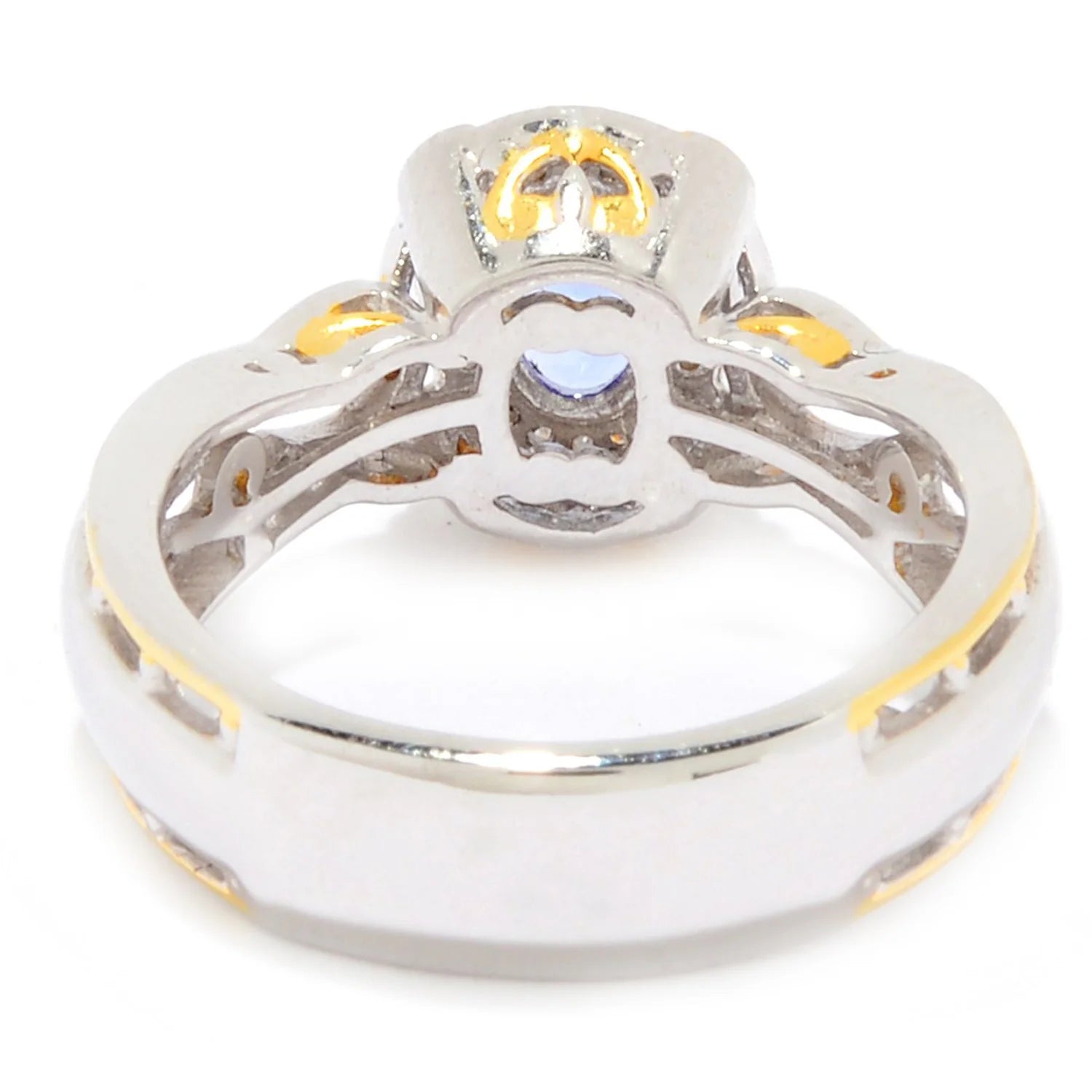 Gems en Vogue 0.94ctw Oval Tanzanite & Diamond Halo Ring