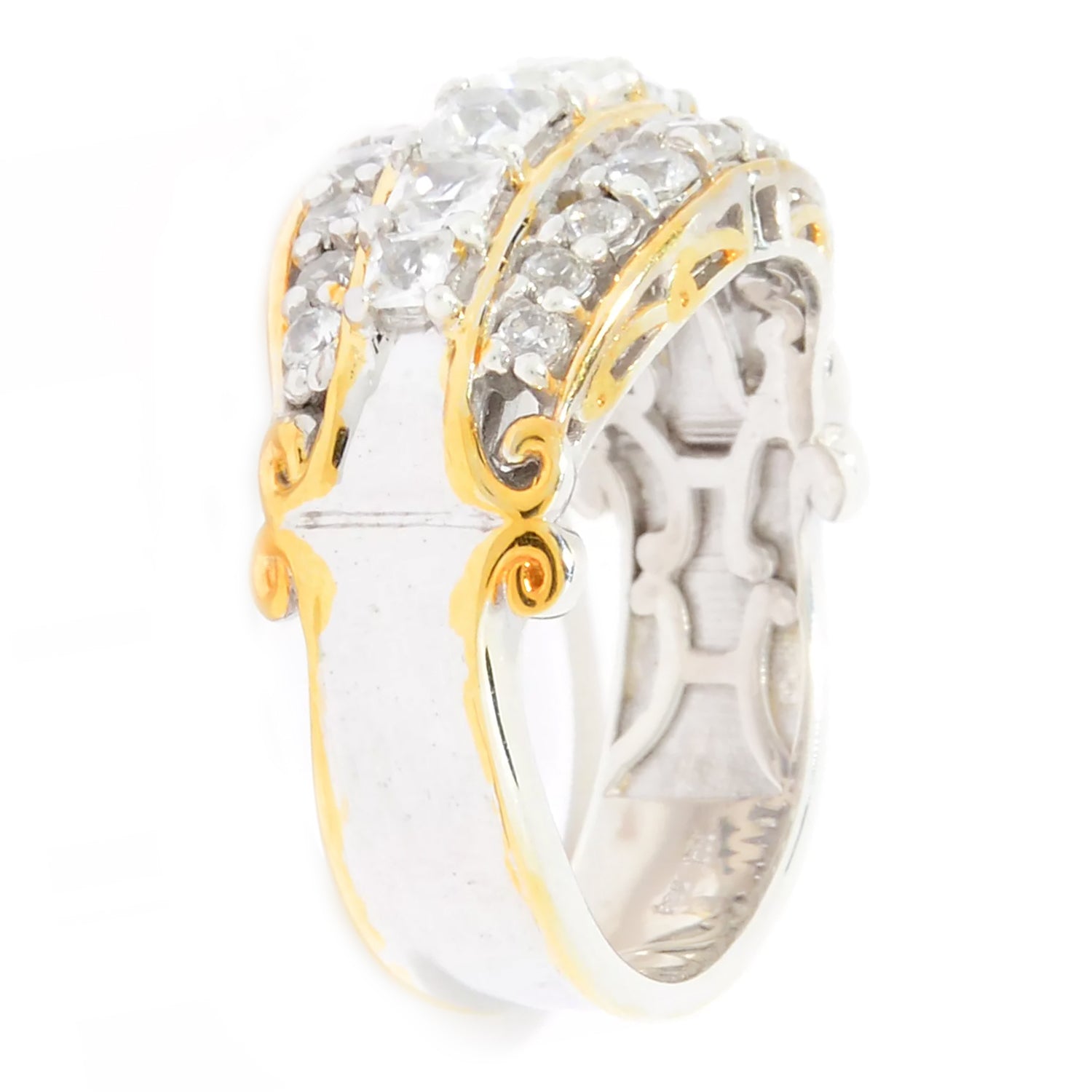 NEW Gems en Vogue 2.92ctw Princess Cut White Zircon Ring