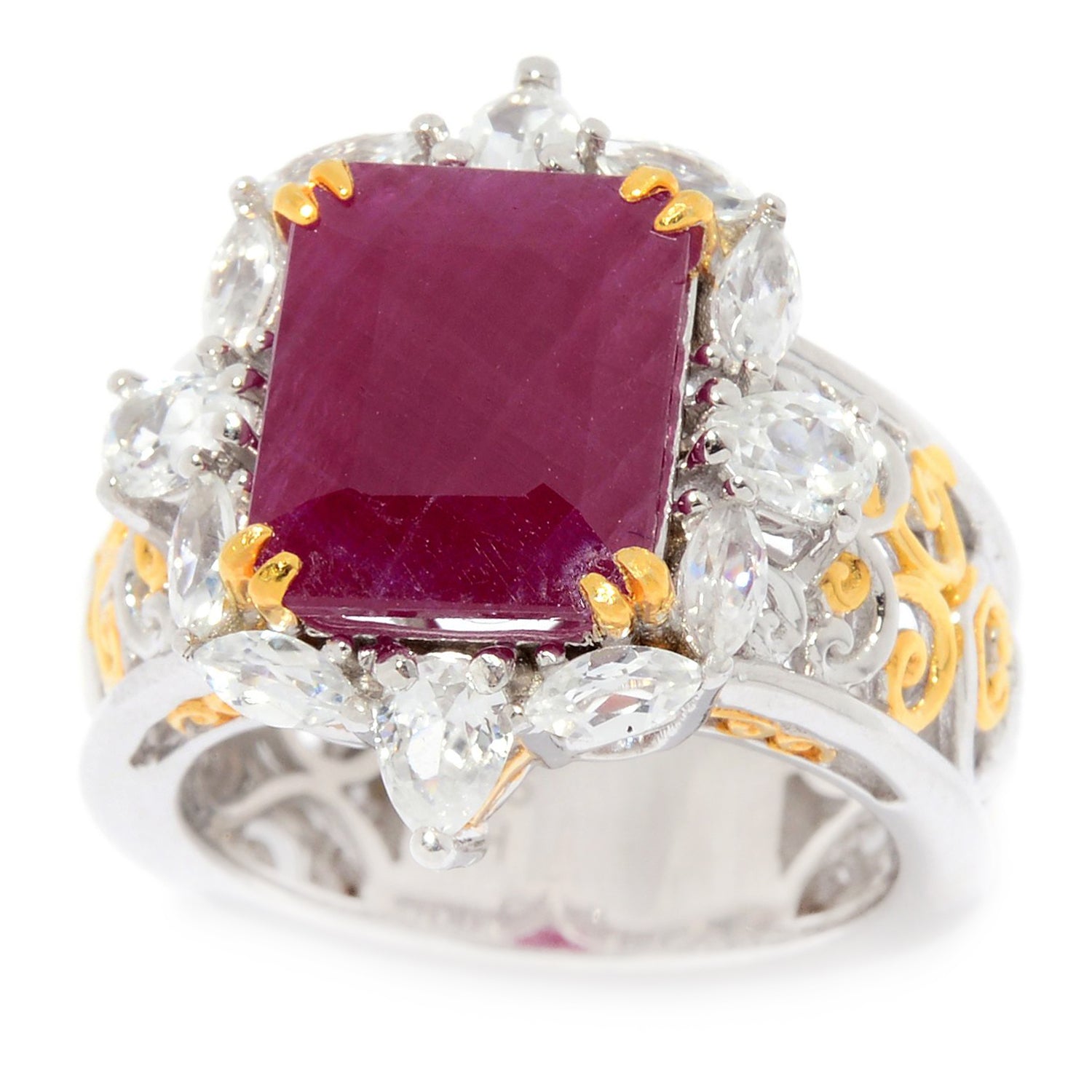 Ruby and zircon on sale ring